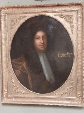 LARGE GILT FRAMED 18TH CENTURY OIL PAINTING OF A MAN classic mural painting
