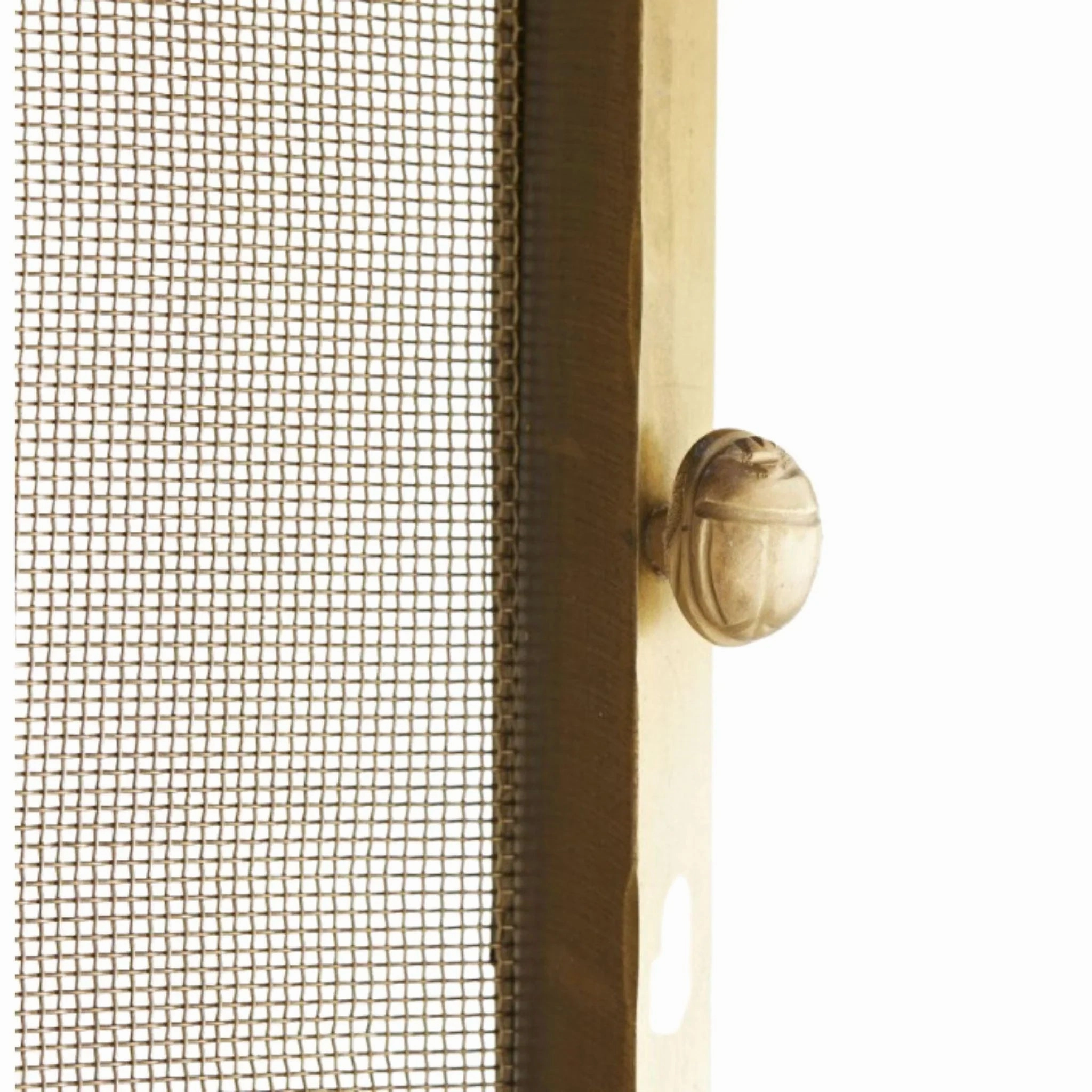 Large Gita Classic Fireplace Screen in Antique Brass