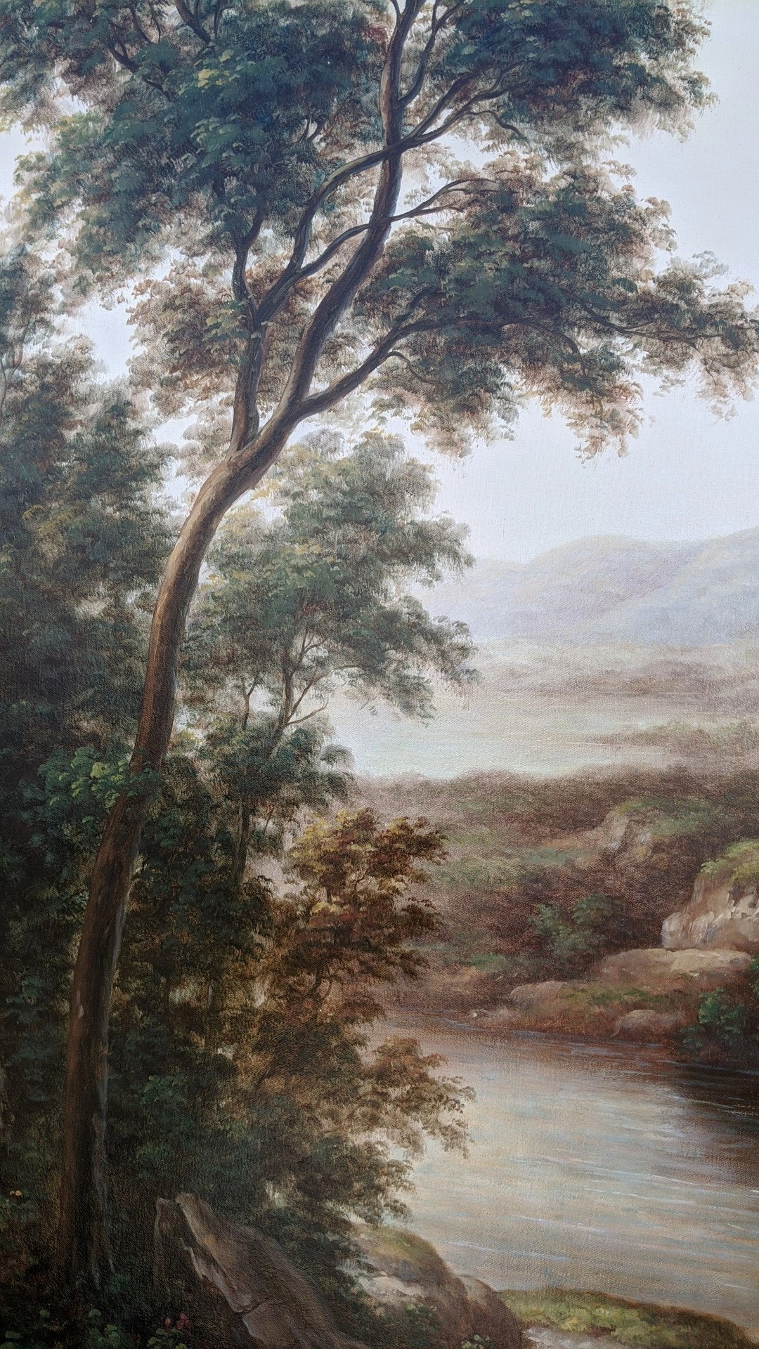 LARGE GOLD FRAMED LANDSCAPE OIL PAINTING-NOT OLD