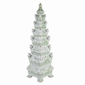 Large Grand Green and White Tulipiere home display ornament