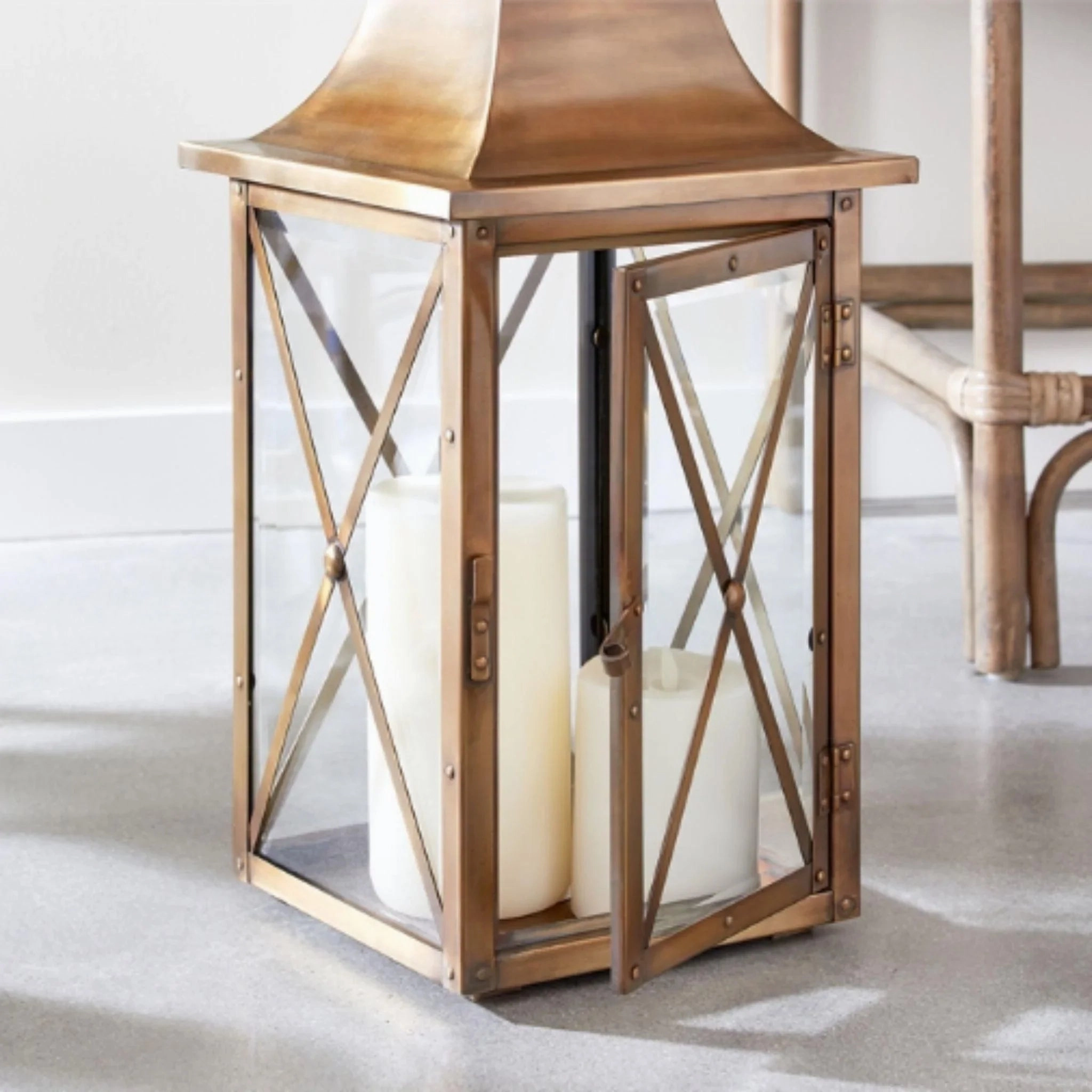 Large Homes Antique Brass Lantern