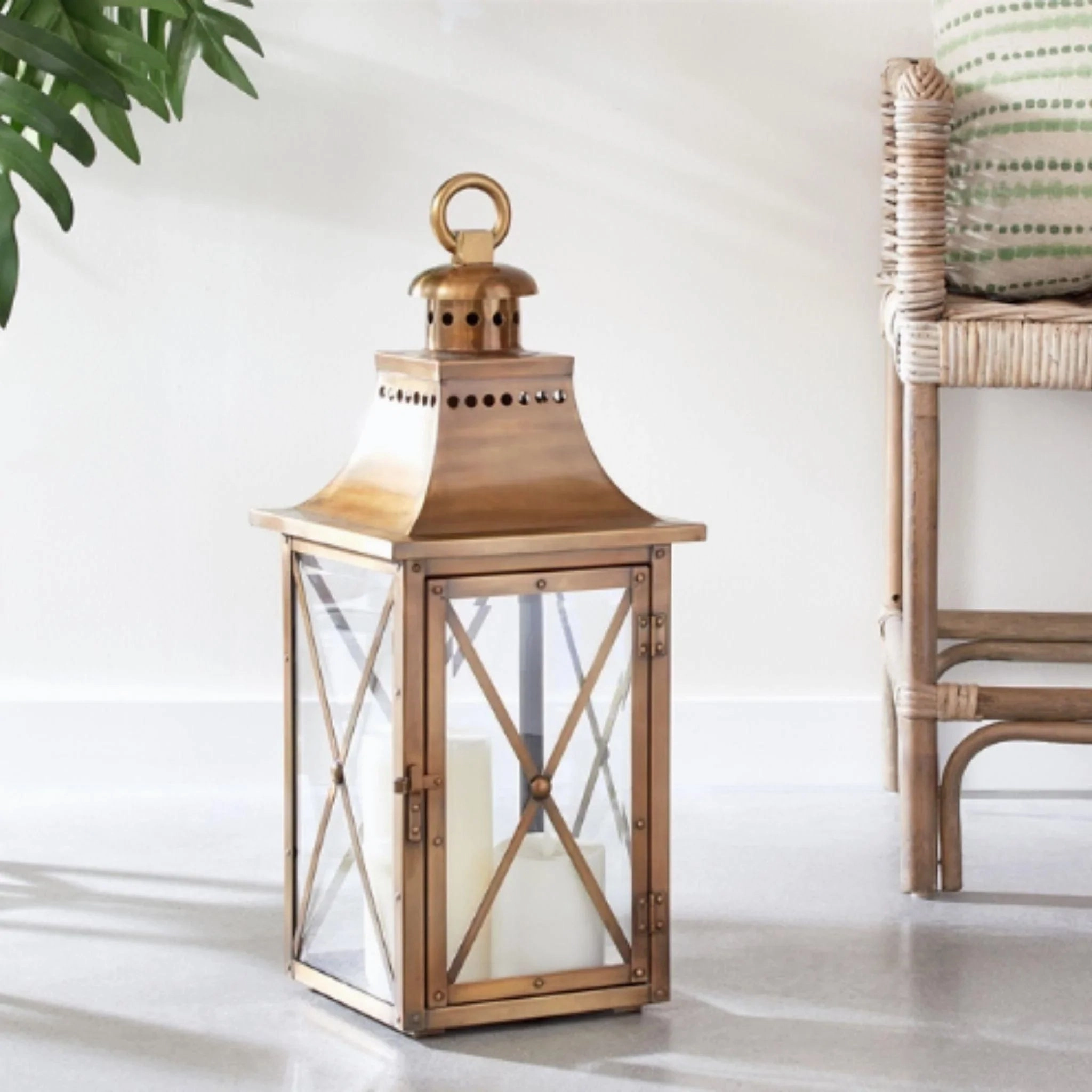 Large Homes Antique Brass Lantern