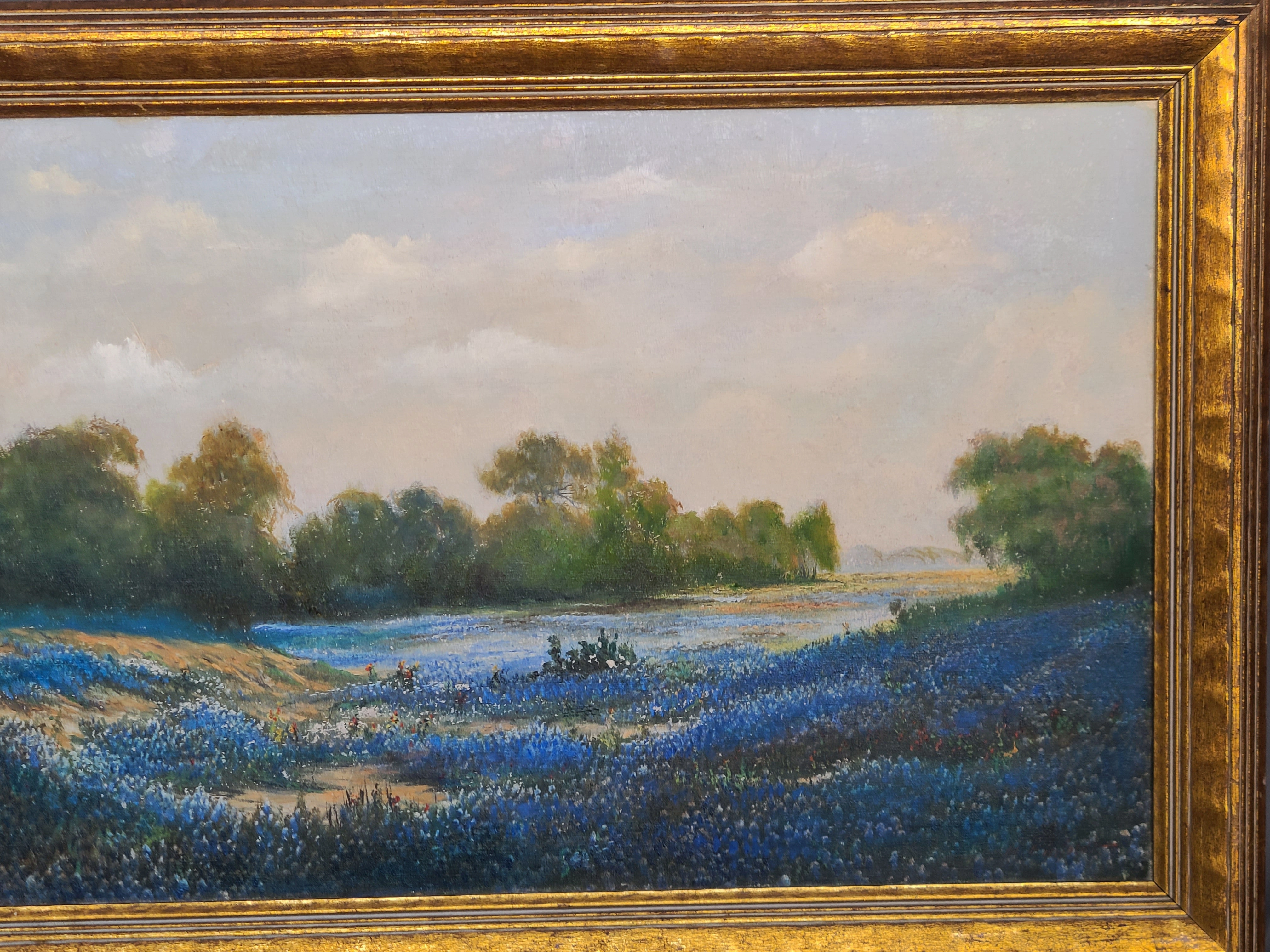 LARGE HORIZONTAL PAINTING OF BLUEBONNETS BY H. EINFELDT