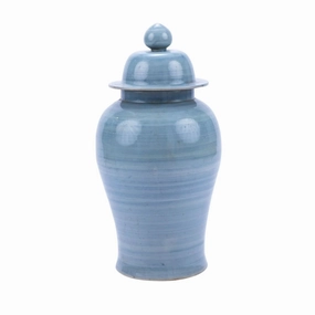 Large Lake Blue Porcelain Temple Jar home display ornament