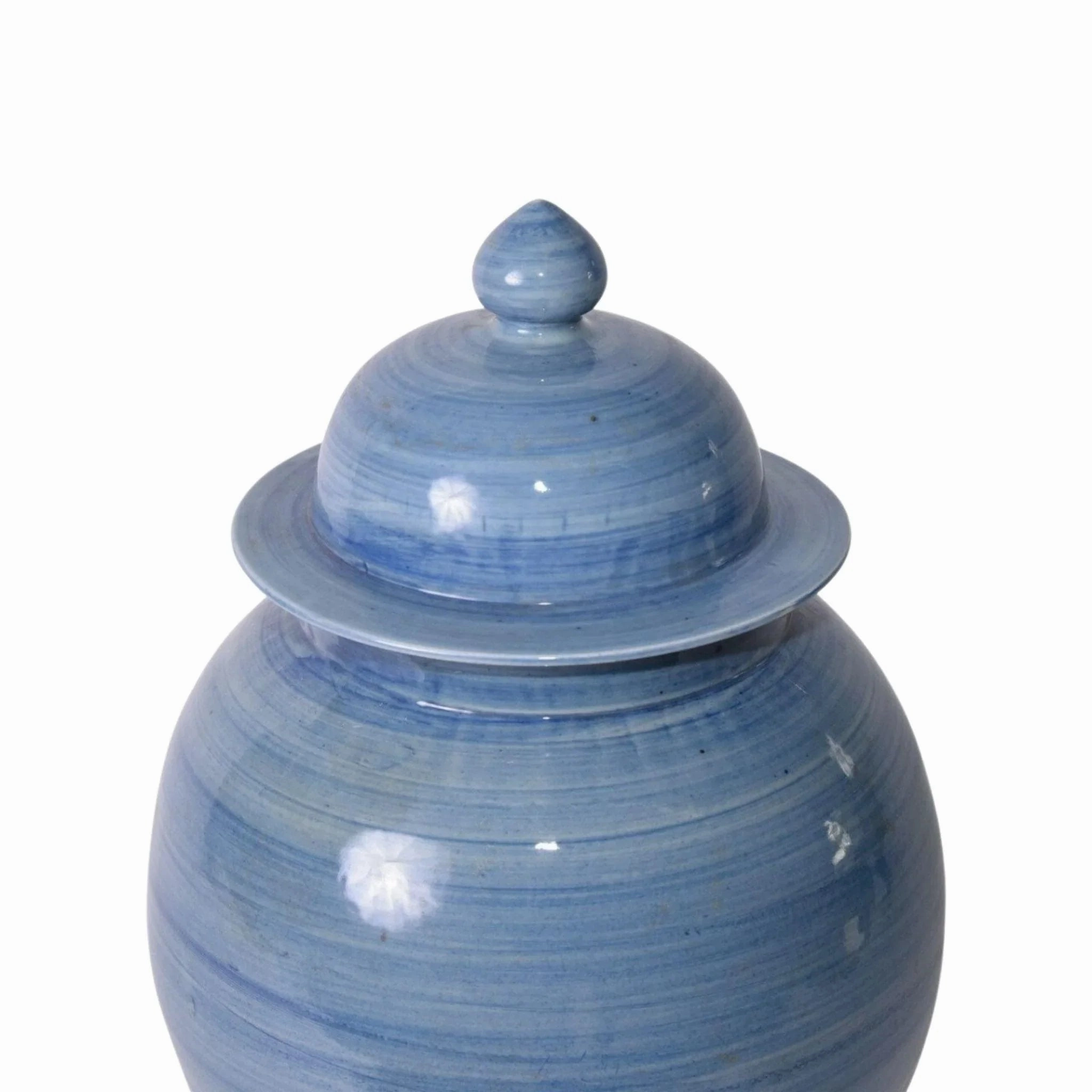 Large Lake Blue Porcelain Temple Jar