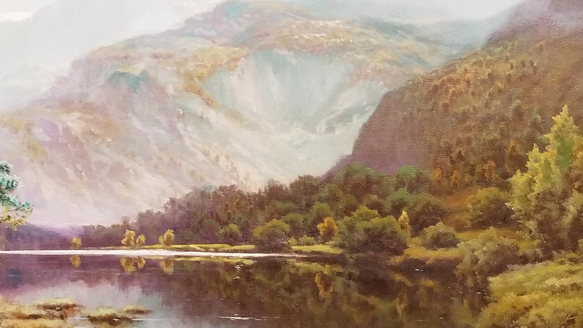 LARGE LANDSCAPE OIL PAINTING BY LISTED ARTIST A.D.GREER