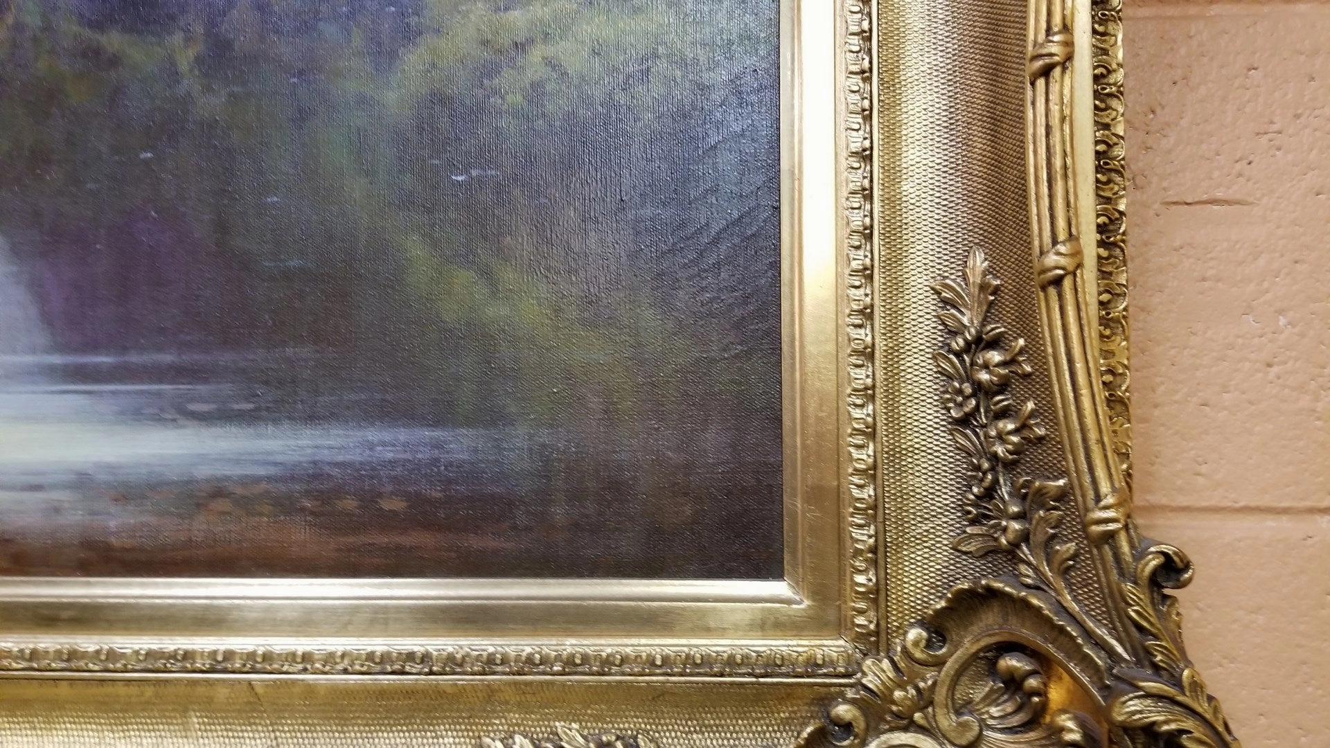 LARGE LANDSCAPE OIL PAINTING BY LISTED ARTIST A.D.GREER
