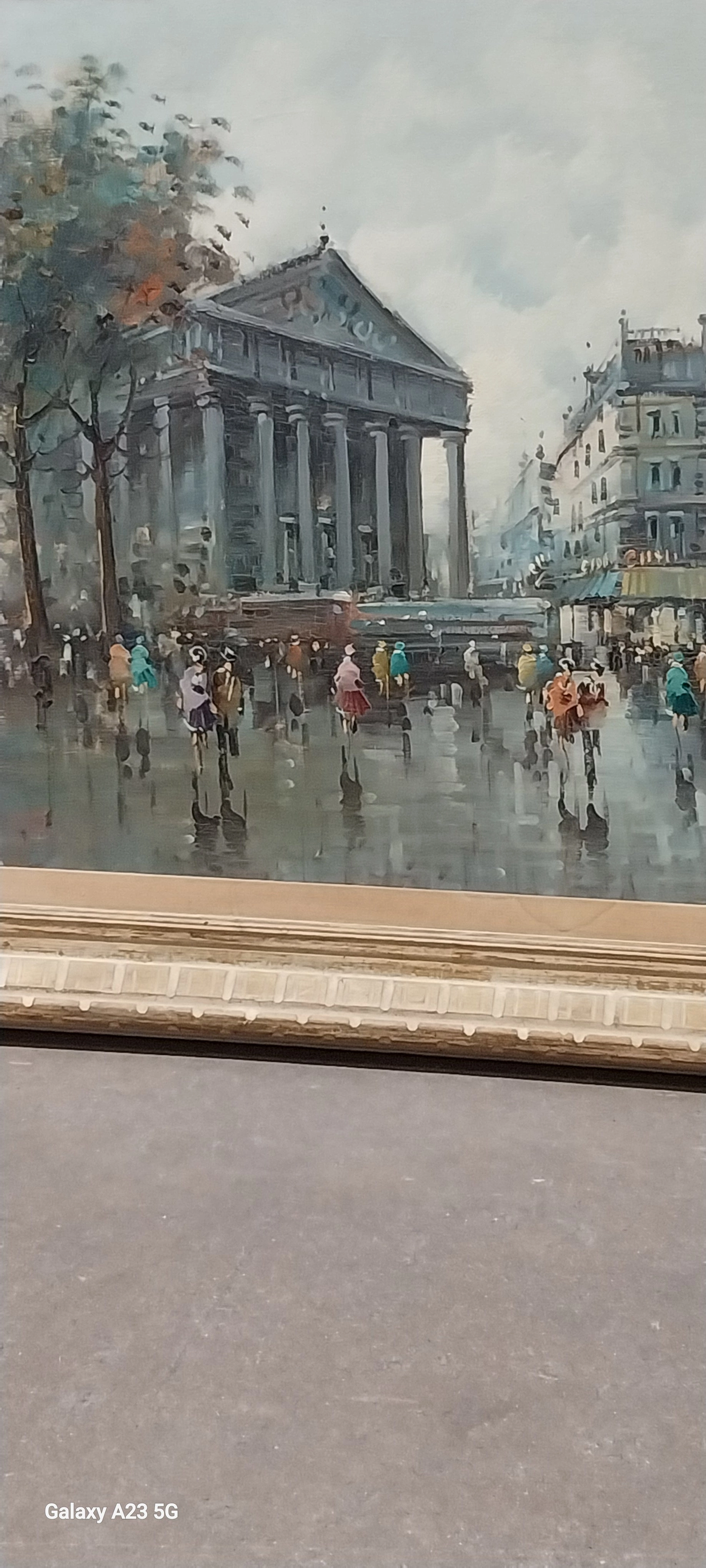 LARGE MIDCENTURY IMPRESSIONIST STREET PAINTING