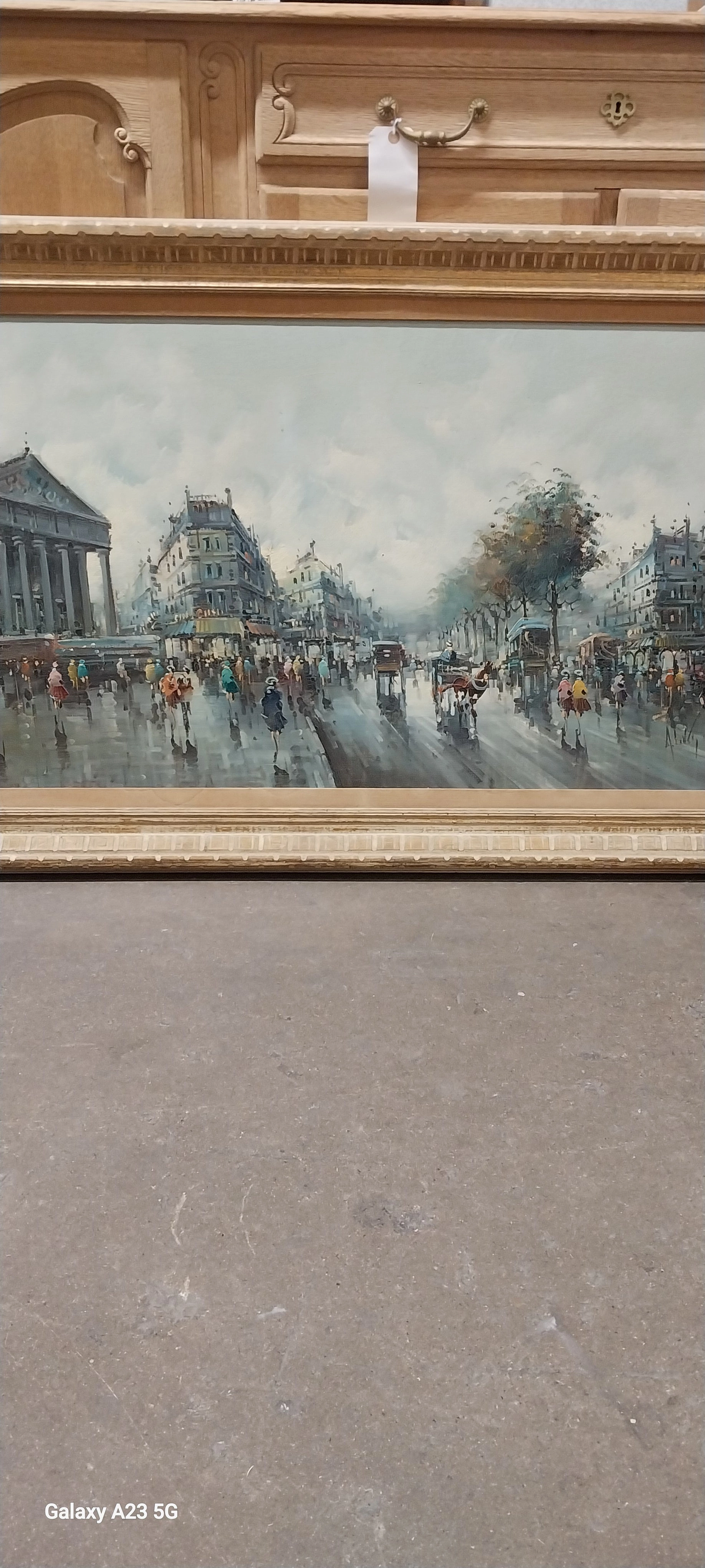 LARGE MIDCENTURY IMPRESSIONIST STREET PAINTING