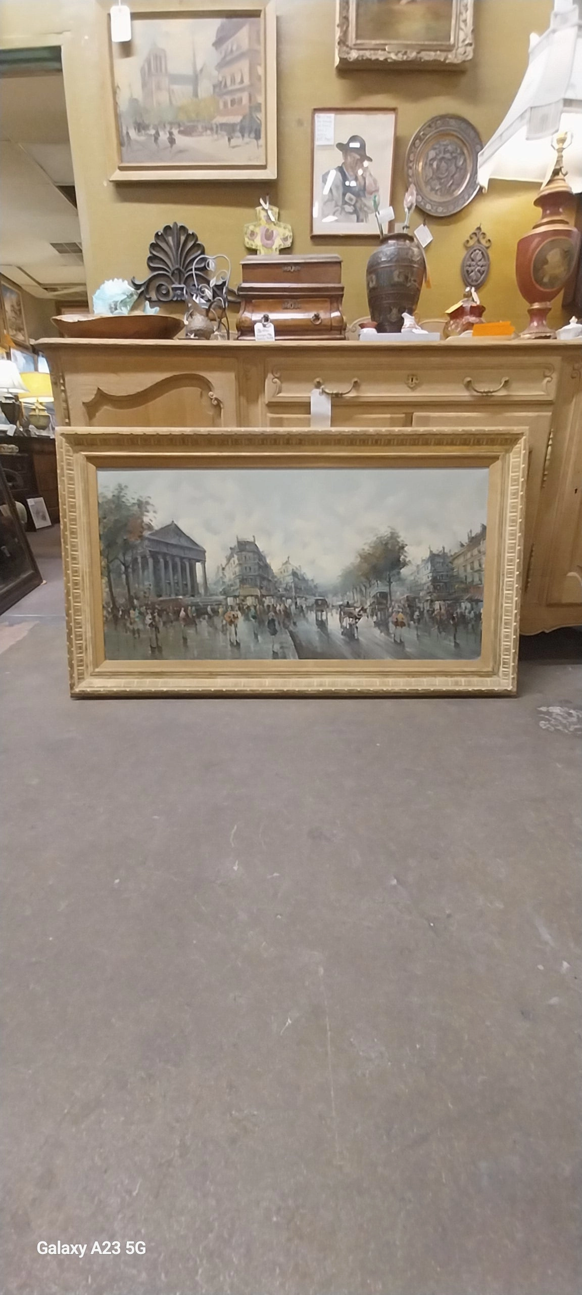 LARGE MIDCENTURY IMPRESSIONIST STREET PAINTING