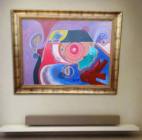 LARGE MODERN ABSTRACT OIL PAINTING -SIGNED AMELIA SHIPMAN classic mural painting