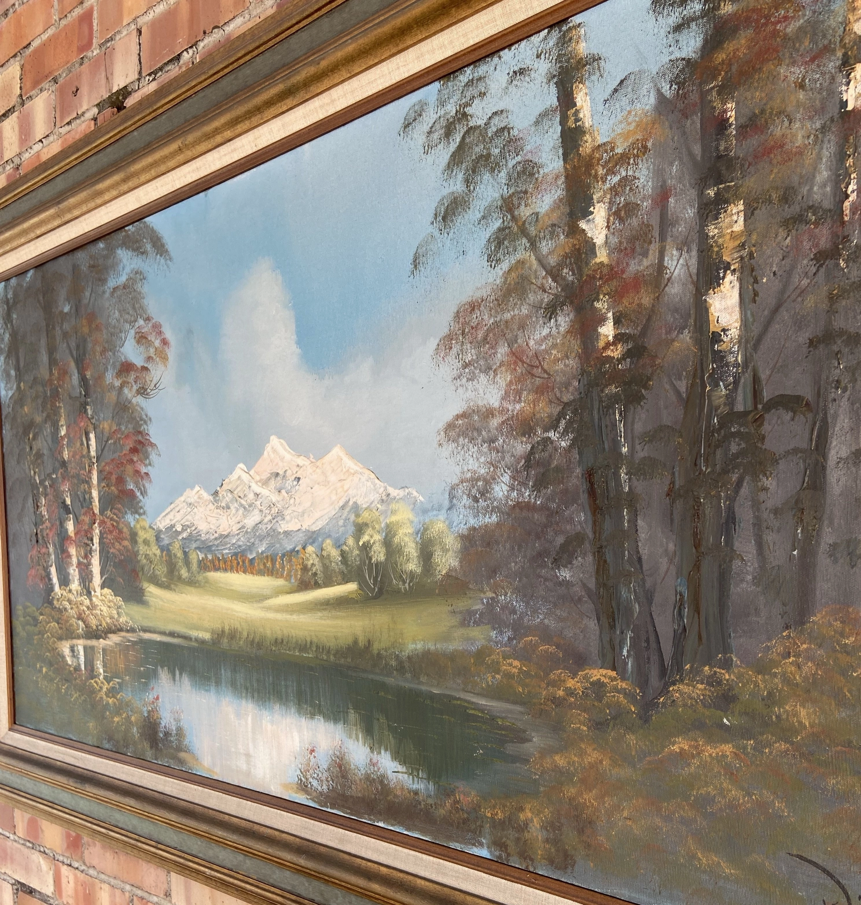 LARGE MOUNTAINSCAPE OIL PAINTING