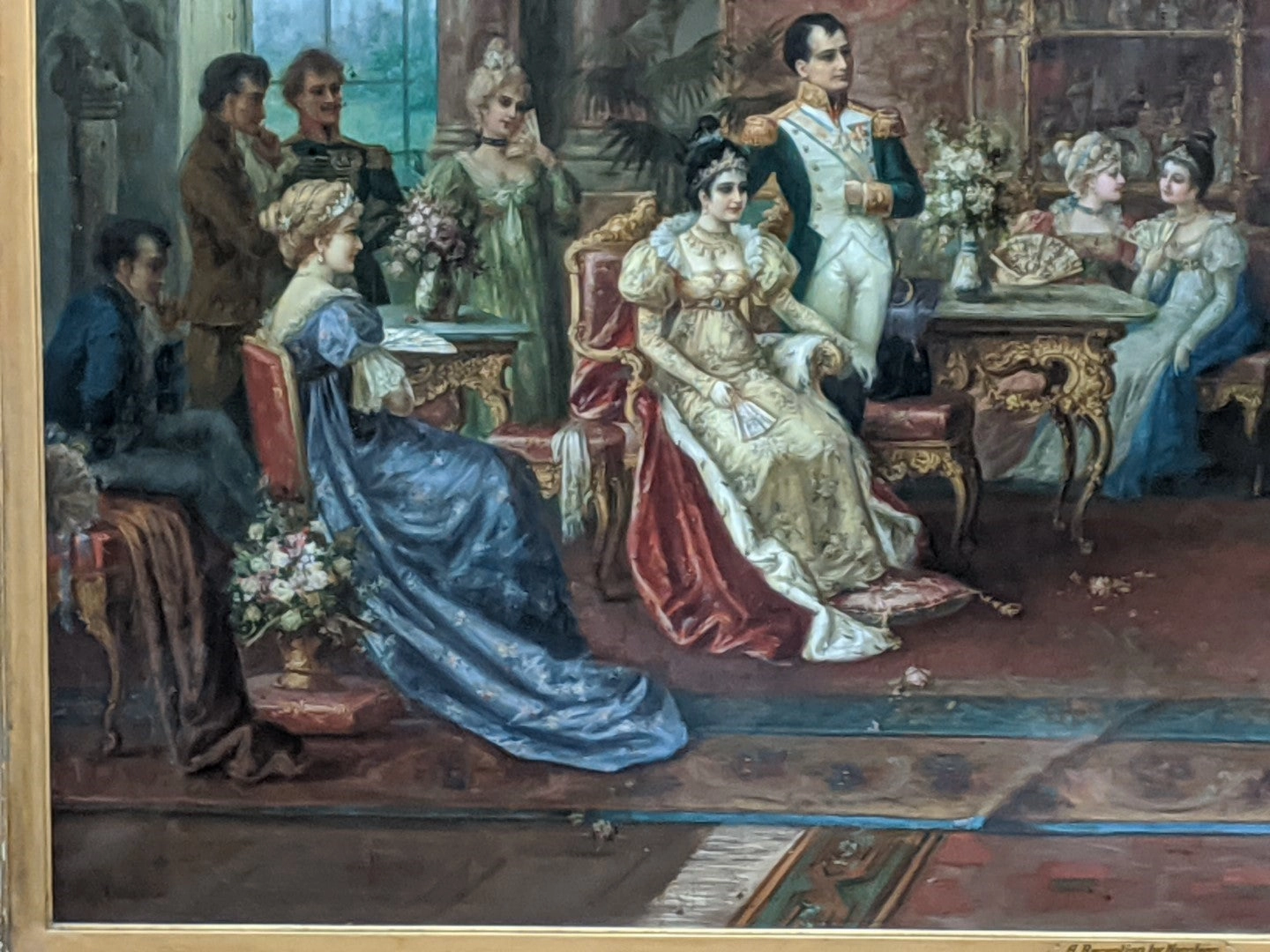 LARGE OIL PAINTING OF A NAPOLEAN RECEPTION BY HANS PINGGERA