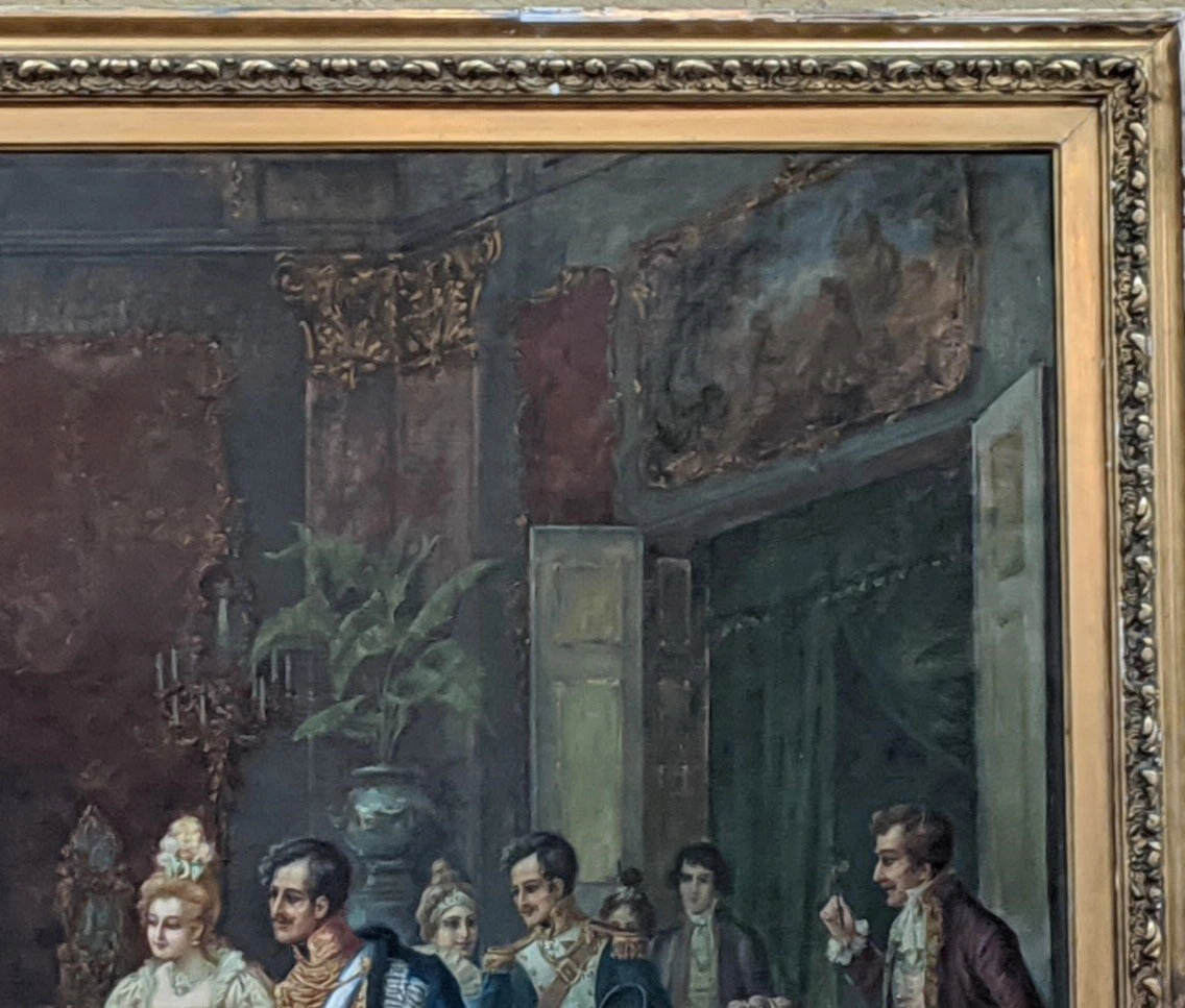 LARGE OIL PAINTING OF A NAPOLEAN RECEPTION BY HANS PINGGERA