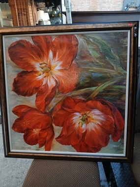 LARGE PANSIES PAINTING classic mural painting