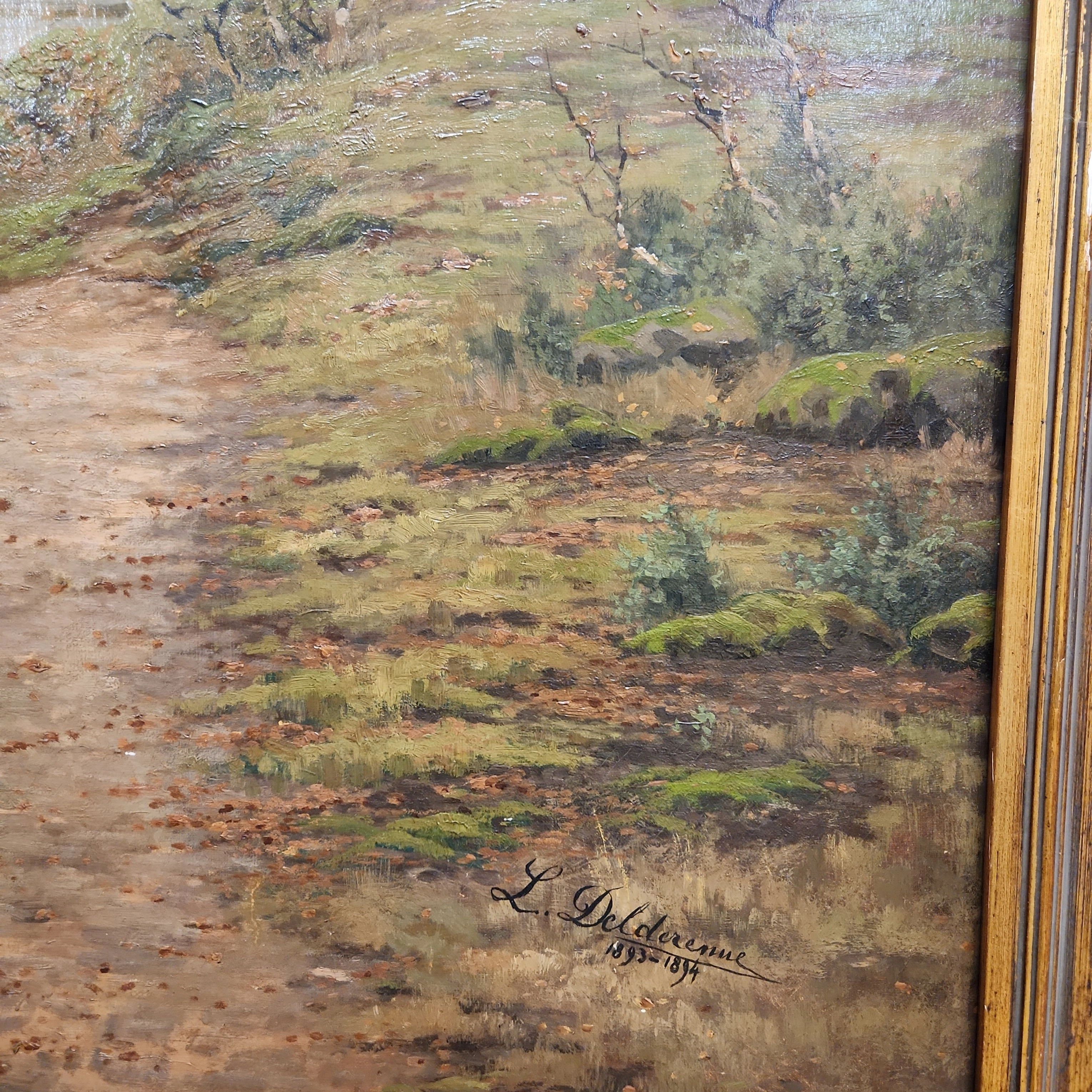 LARGE RIVER SCENE LANDSCAPE OIL PAINTING