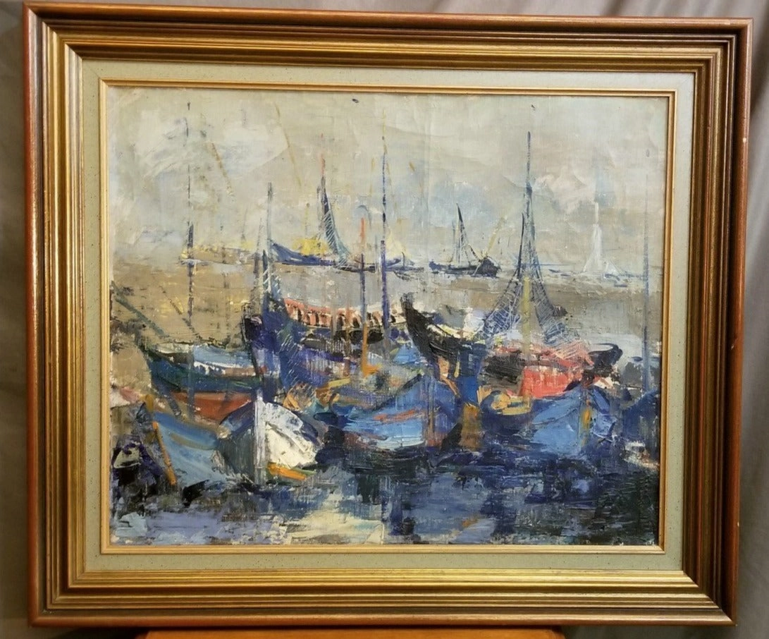 LARGE SAIL BOAT IMPRESSIONIST OIL PAINTING classic mural painting