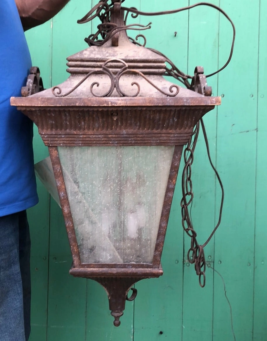 LARGE TAPERED IRON LANTERN