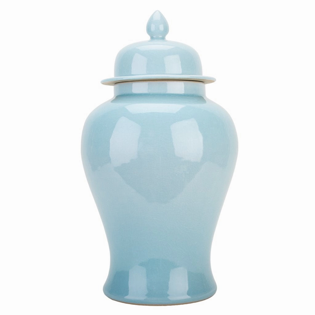 Large Temple Jar in Celadon home display ornament