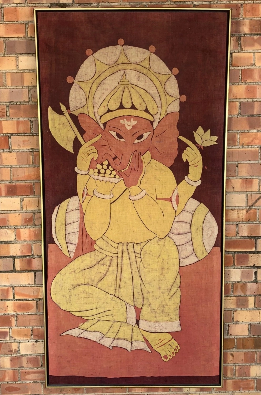 LARGE VERTICAL BATIK GANESHA PAINTING classic mural painting