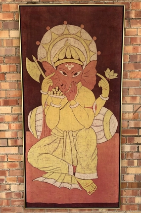 LARGE VERTICAL BATIK GANESHA PAINTING classic mural painting