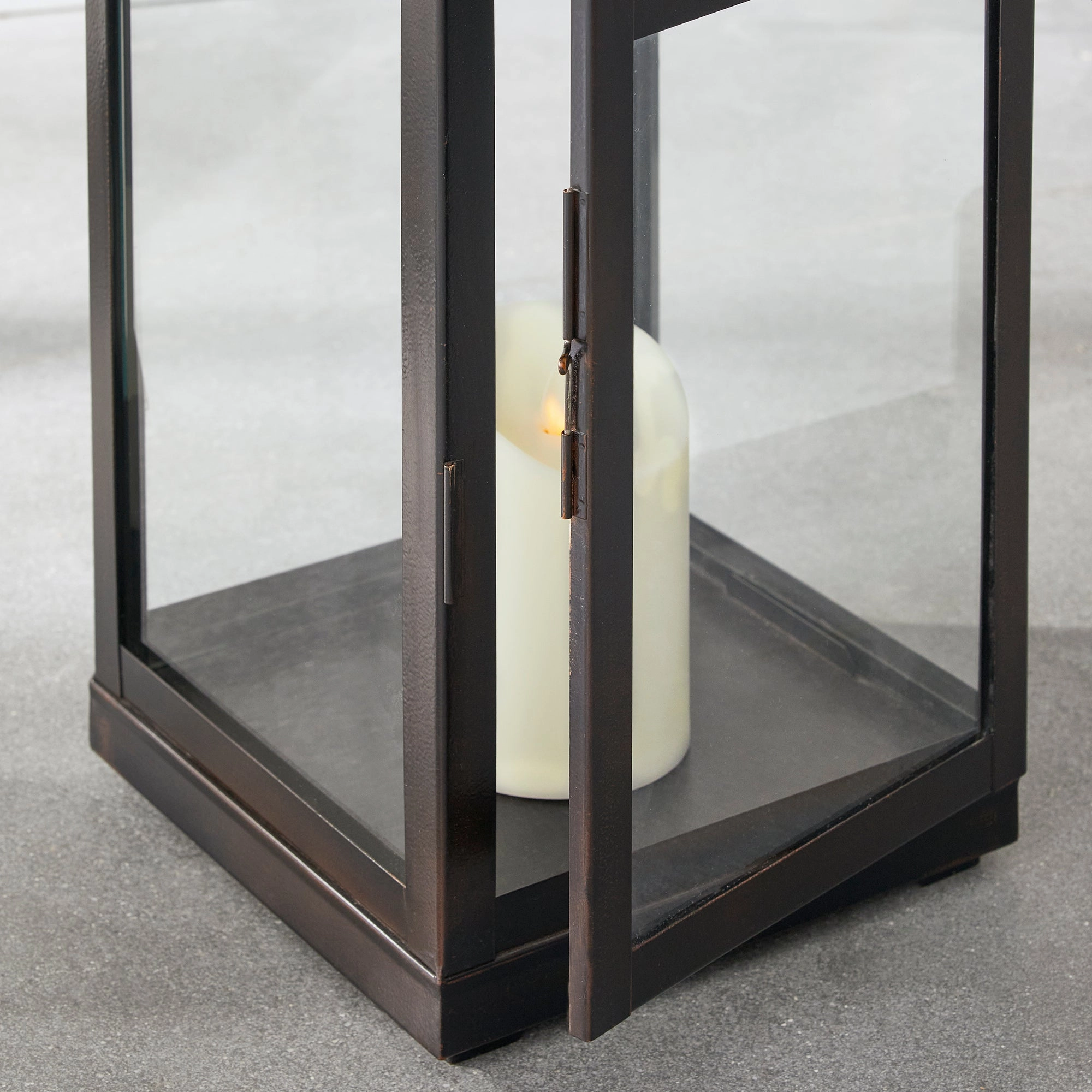 Large Washed Bronze Outdoor Lantern