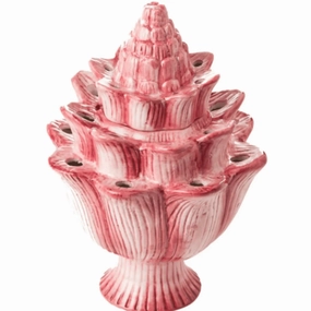 Large Watermelon Pink Artichoke Tulipiere home display ornament