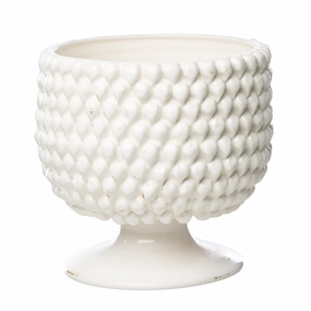 Large White Vinci Pine Cone Ceramic Planter home display ornament