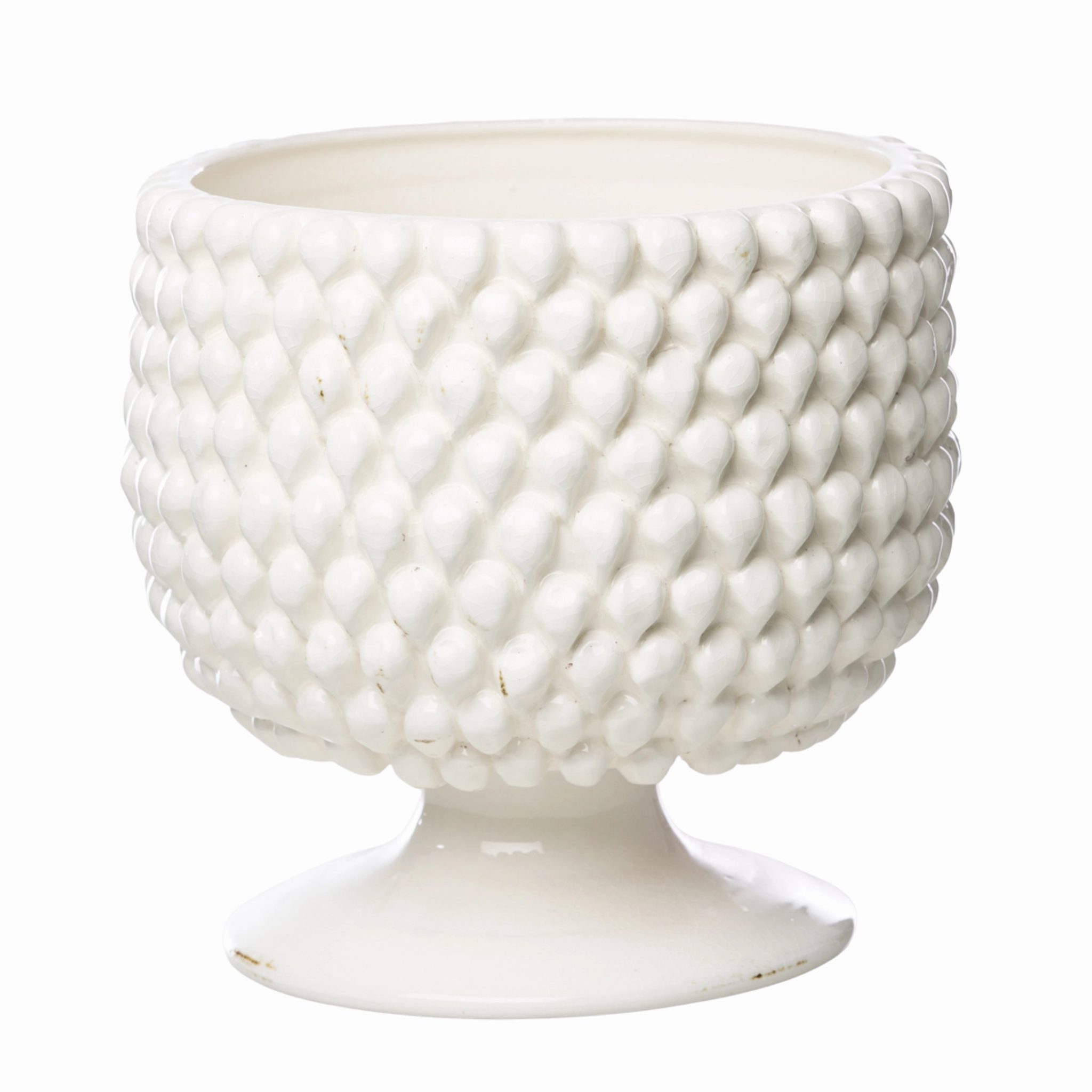 Large White Vinci Pine Cone Ceramic Planter home display ornament
