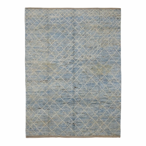 Larmina Blue/Ivory minimalist everyday rug