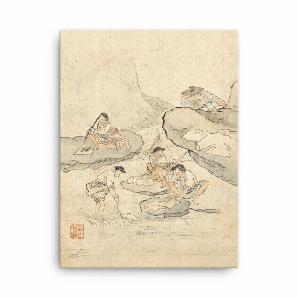 Laundry, Kim Hong-do - canvas canvas mural art