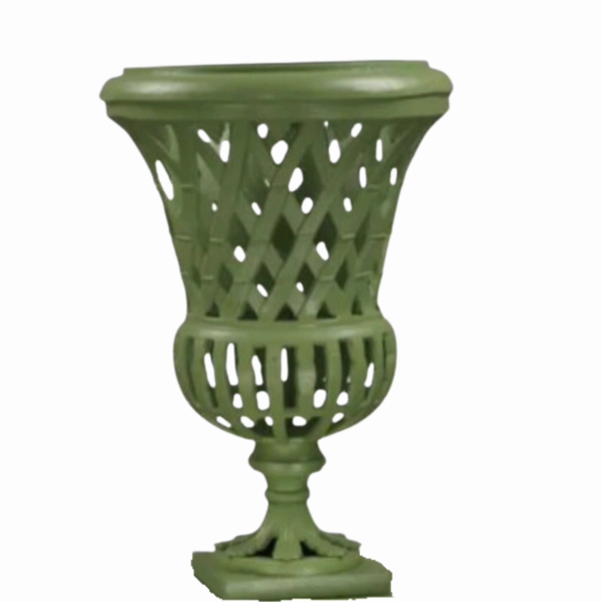 Lawn Green Lattice 16" Urn home display ornament