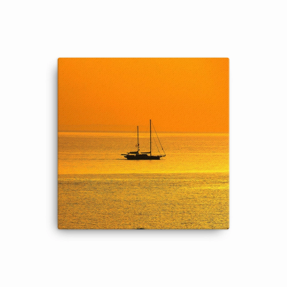 Leinwand - a ship on golden sea
