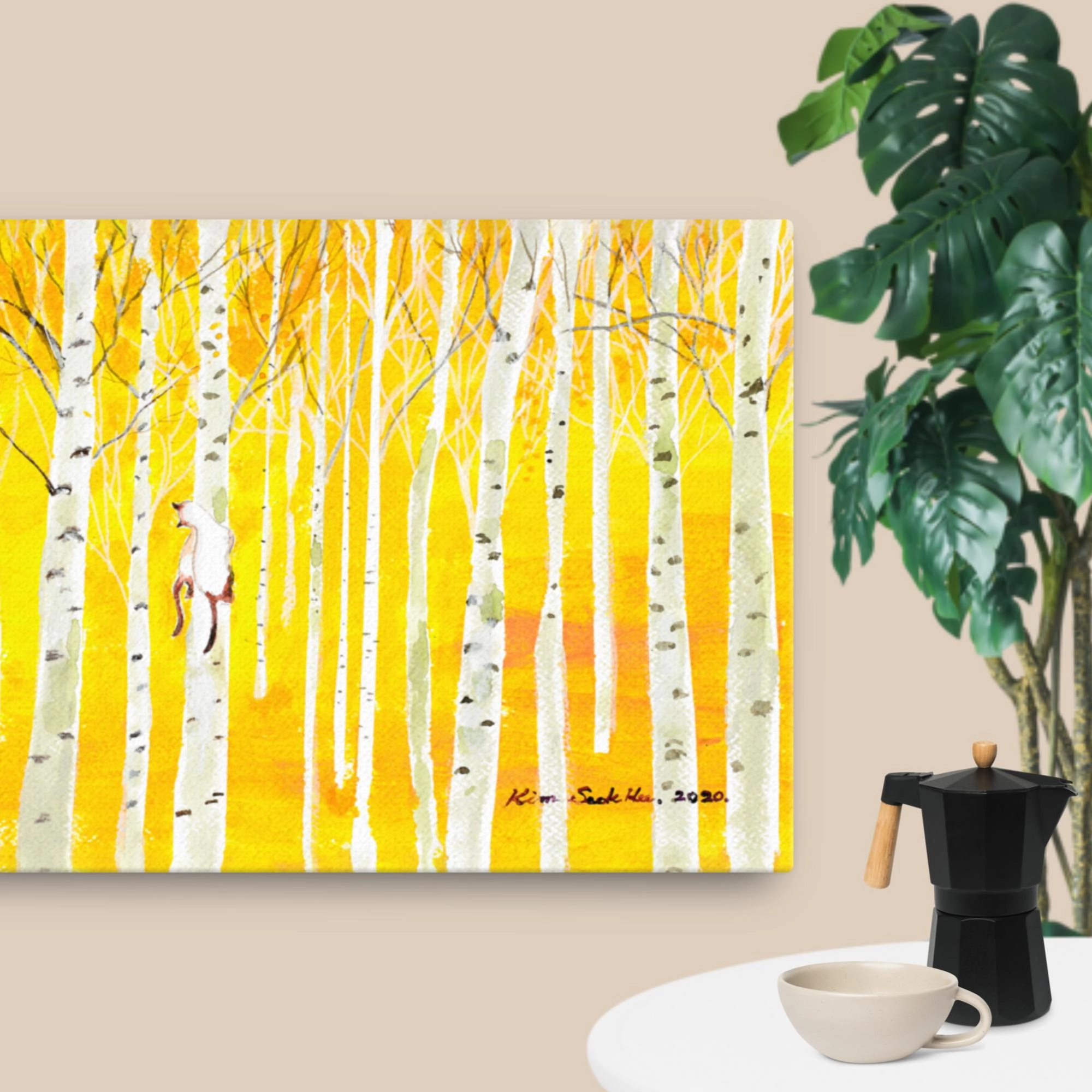 Leinwand - Birkenwald Birch Forest