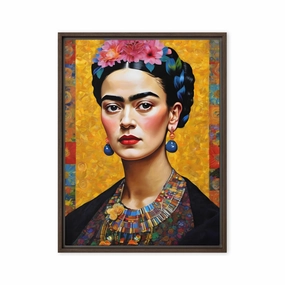 Leinwand - Frida Kahlo in the style of Gustav Klimt canvas mural art