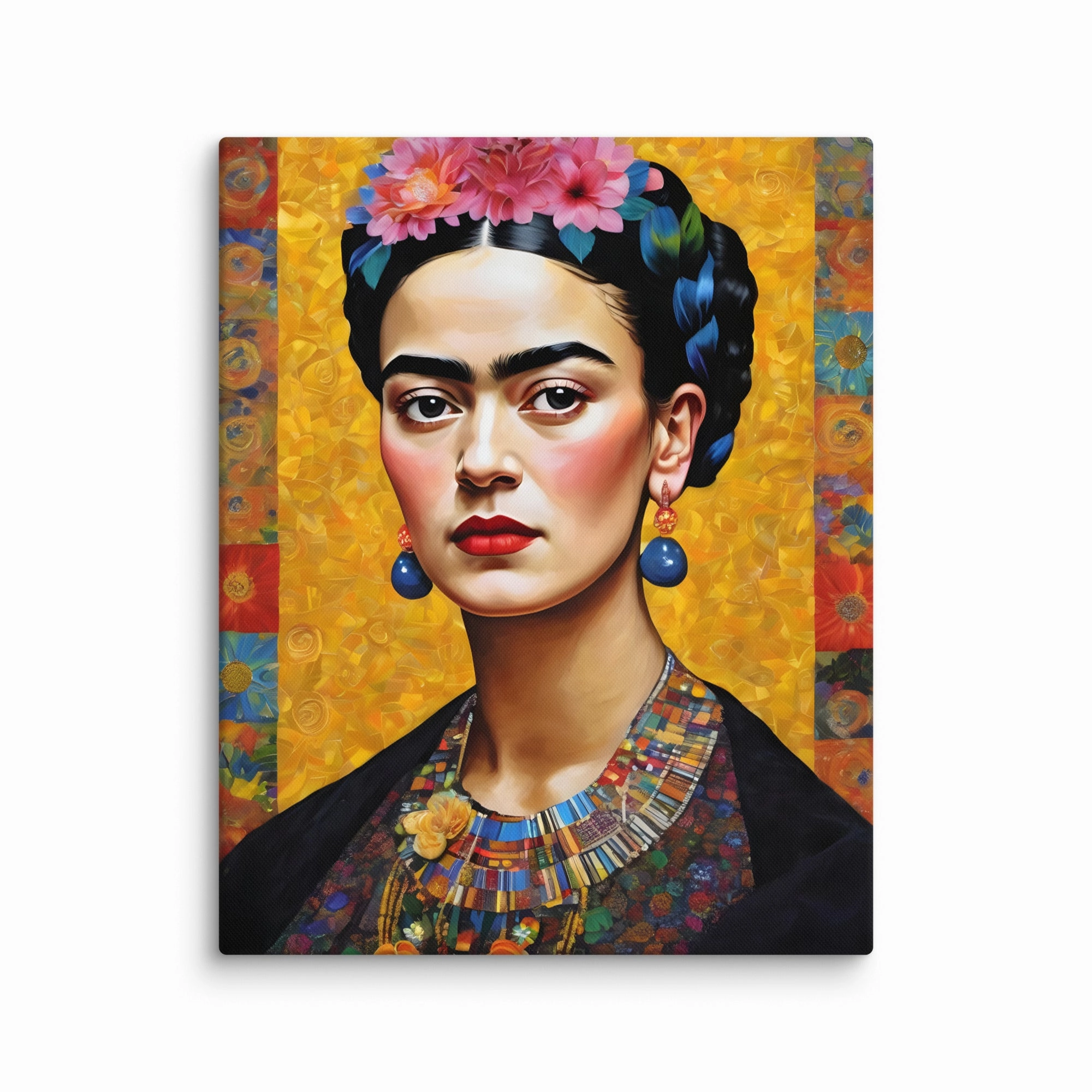 Leinwand - Frida Kahlo in the style of Gustav Klimt