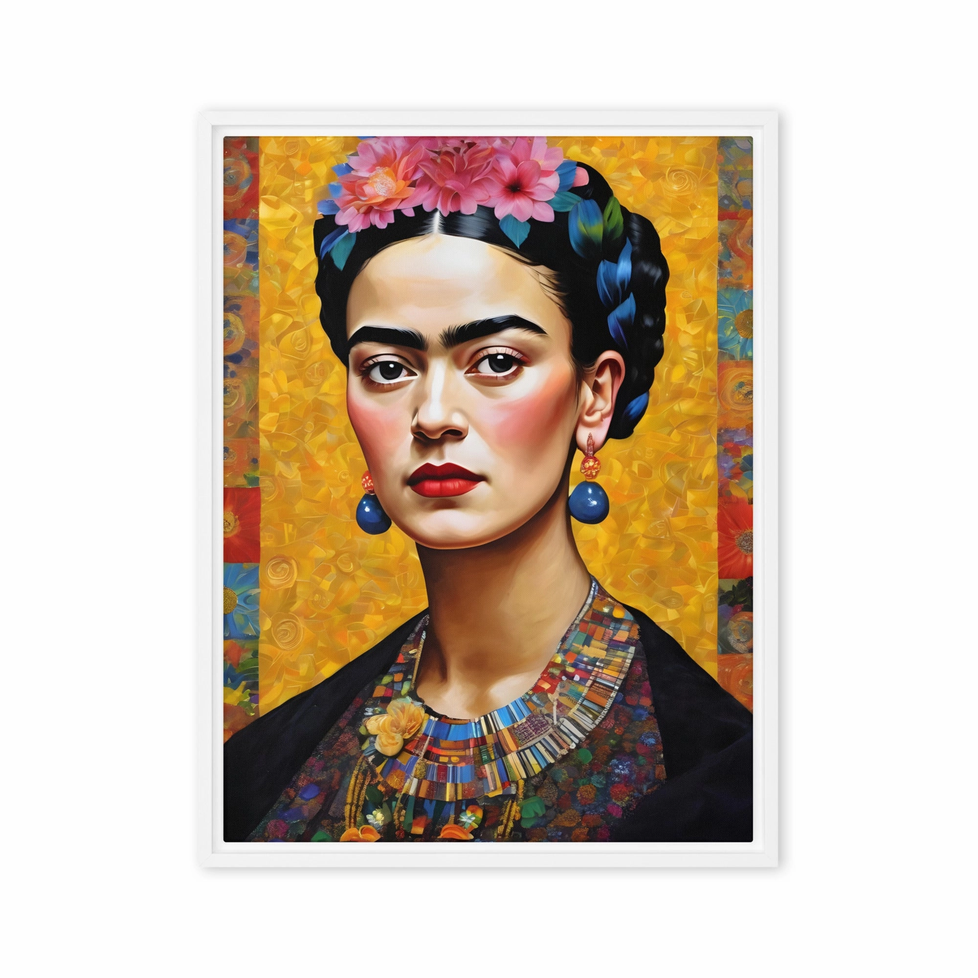 Leinwand - Frida Kahlo in the style of Gustav Klimt