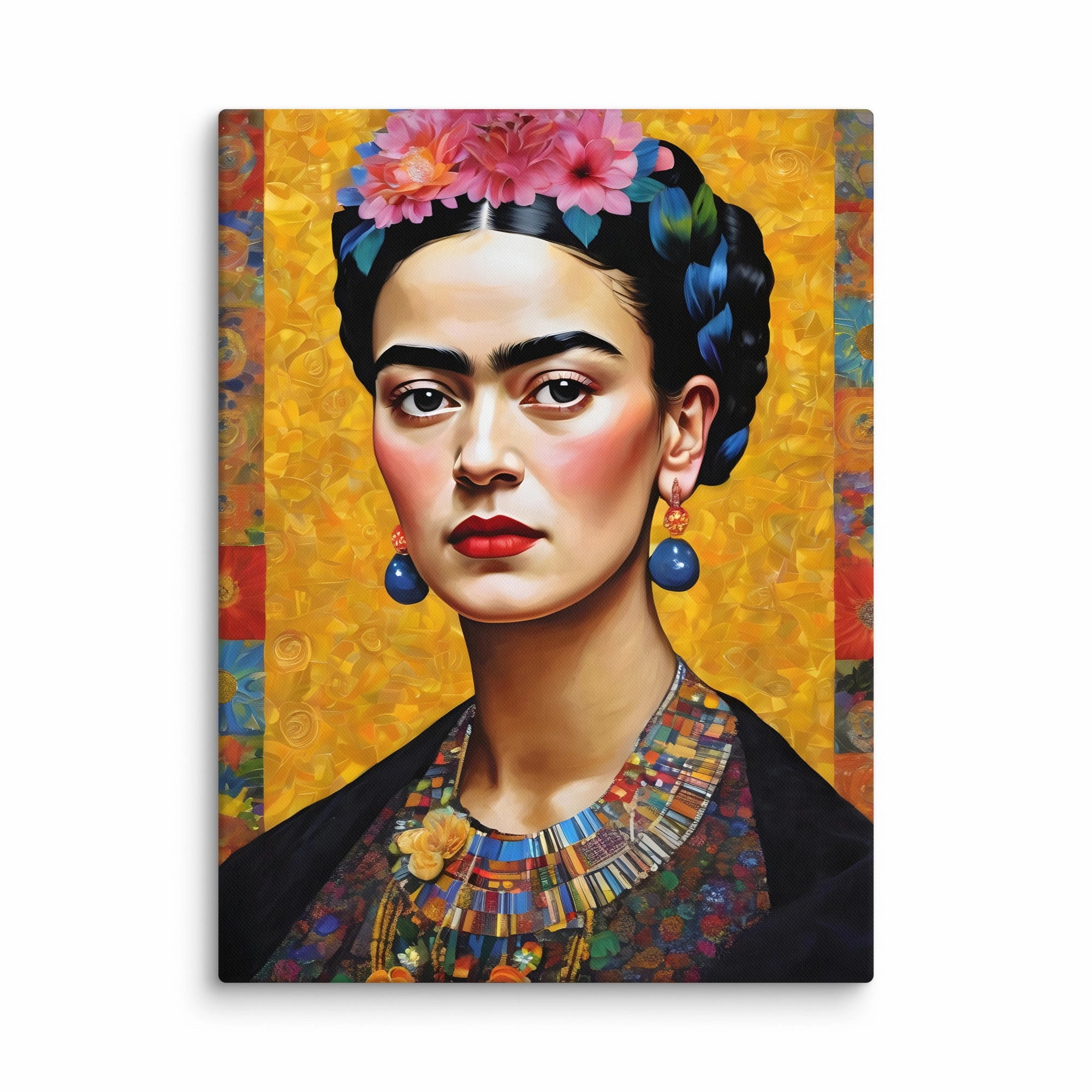 Leinwand - Frida Kahlo in the style of Gustav Klimt