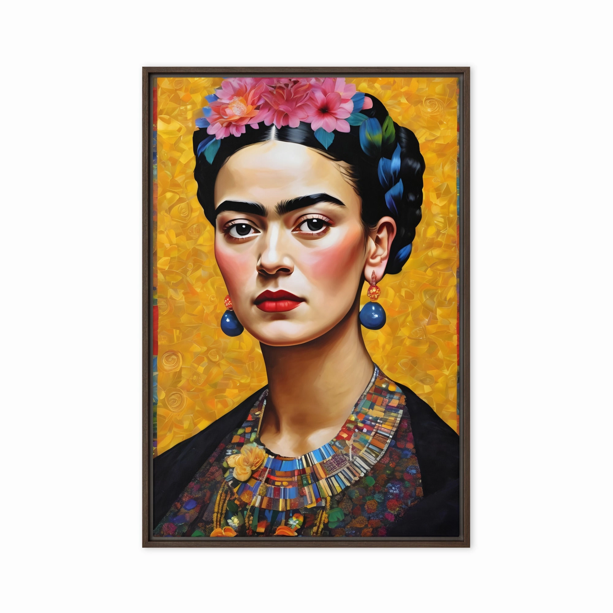 Leinwand - Frida Kahlo in the style of Gustav Klimt