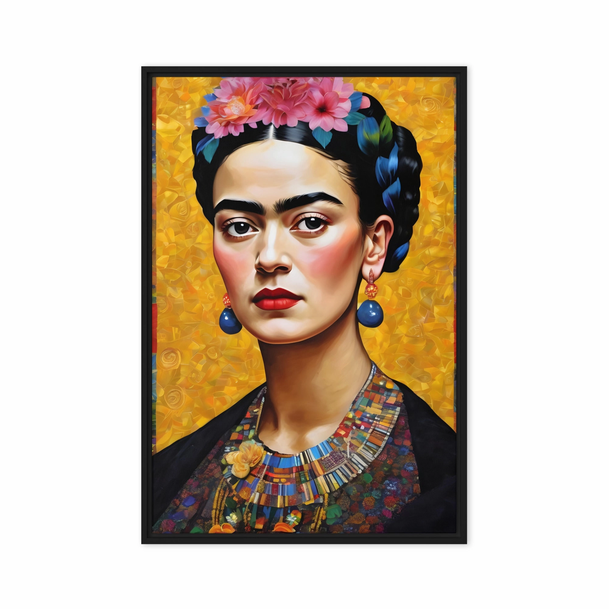 Leinwand - Frida Kahlo in the style of Gustav Klimt