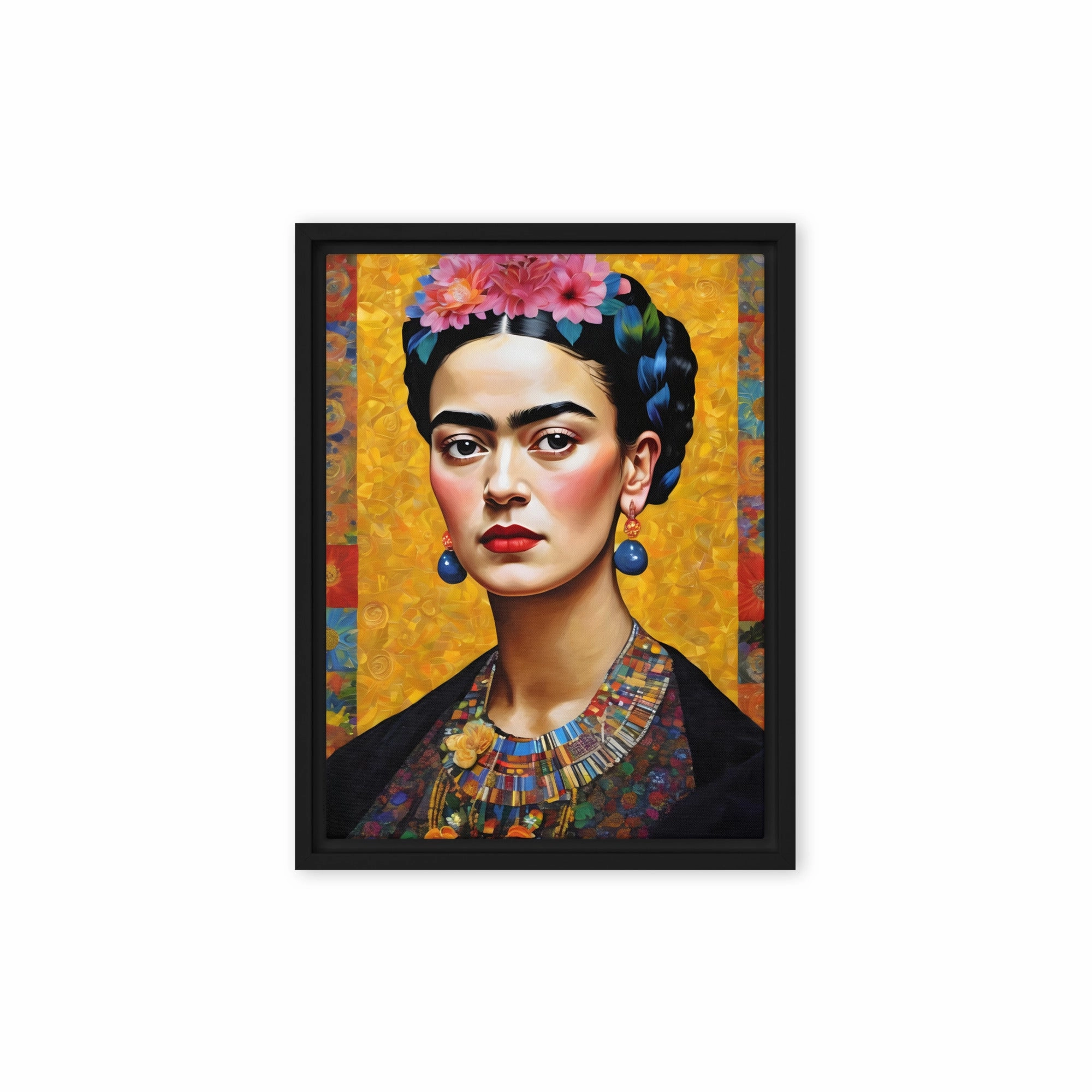 Leinwand - Frida Kahlo in the style of Gustav Klimt
