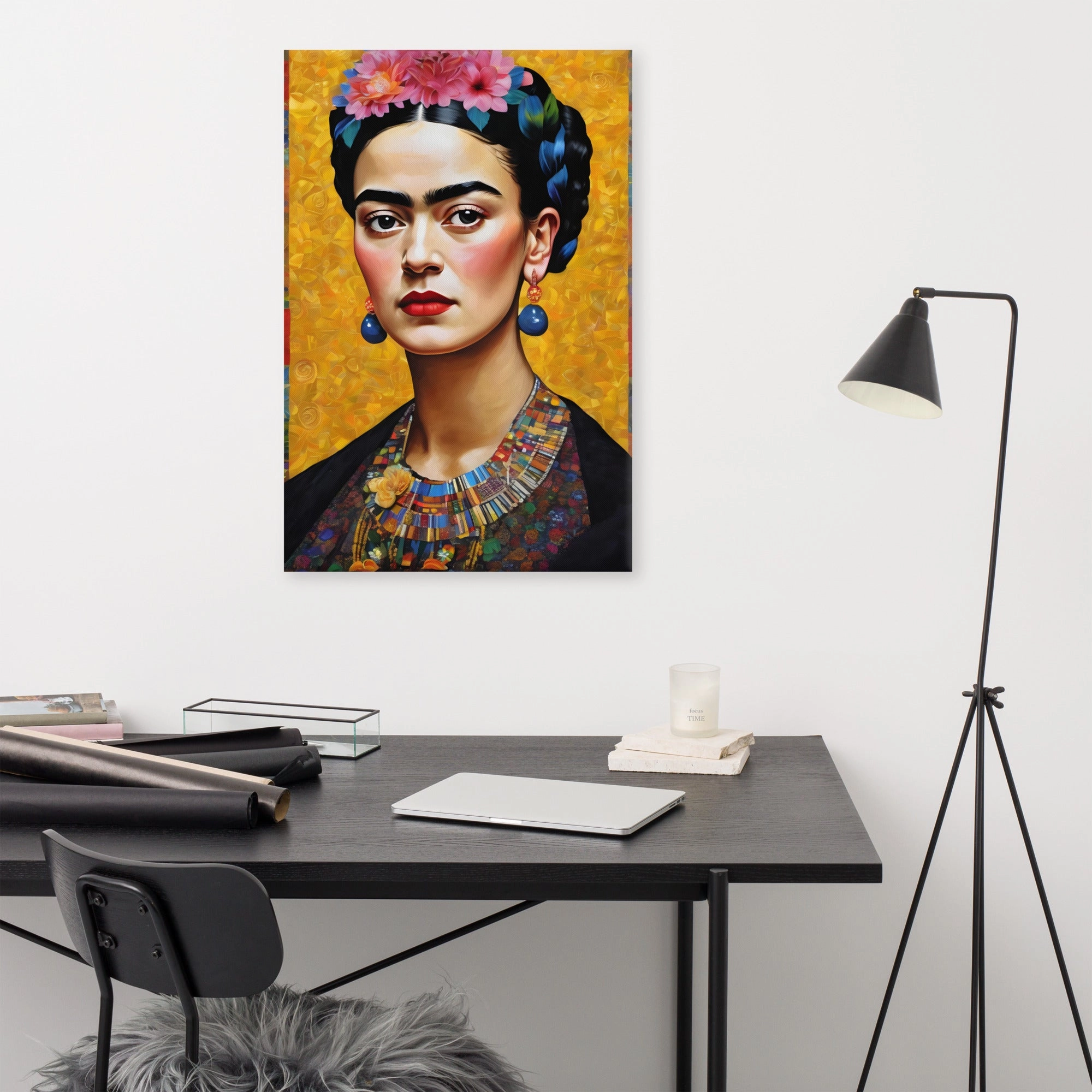Leinwand - Frida Kahlo in the style of Gustav Klimt