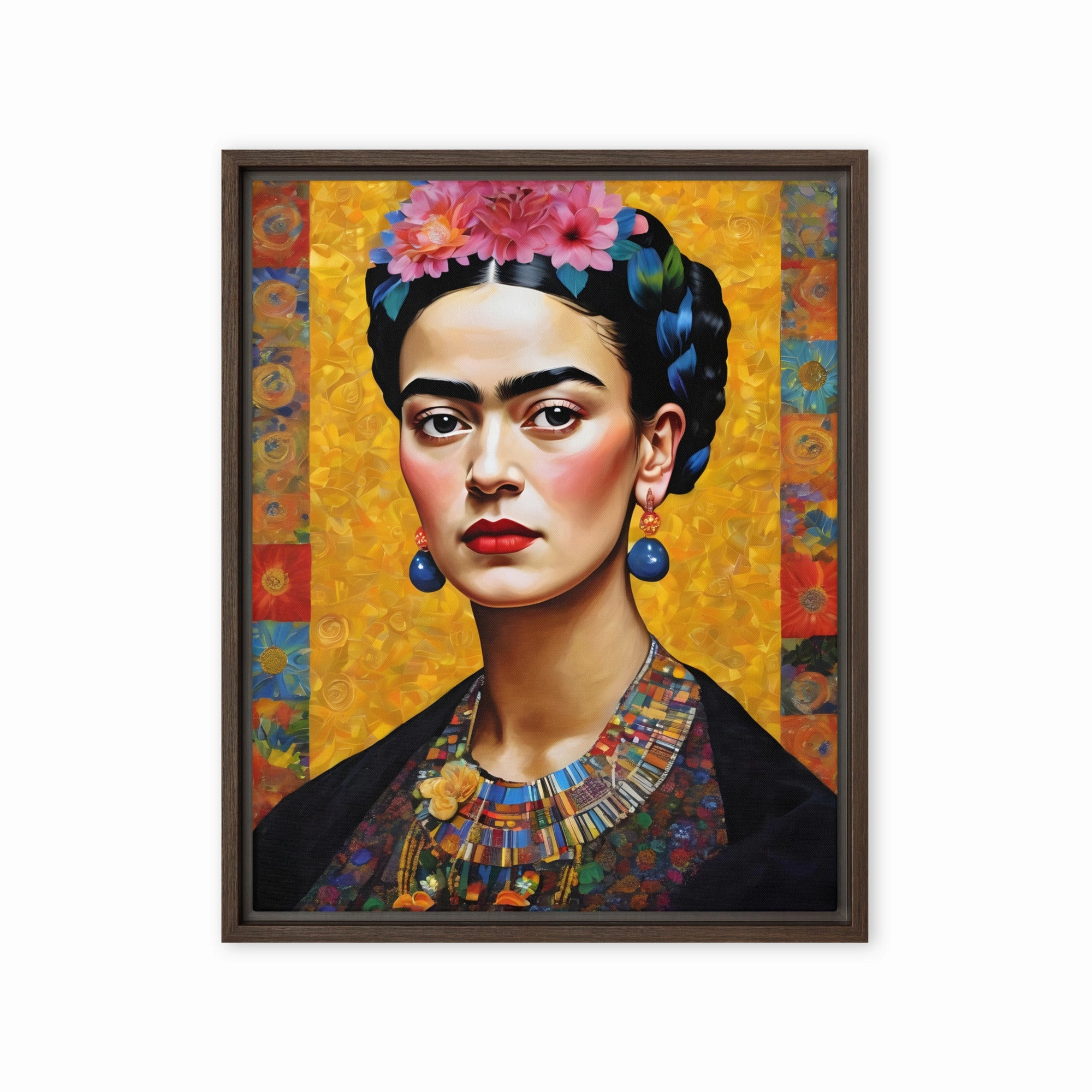 Leinwand - Frida Kahlo in the style of Gustav Klimt