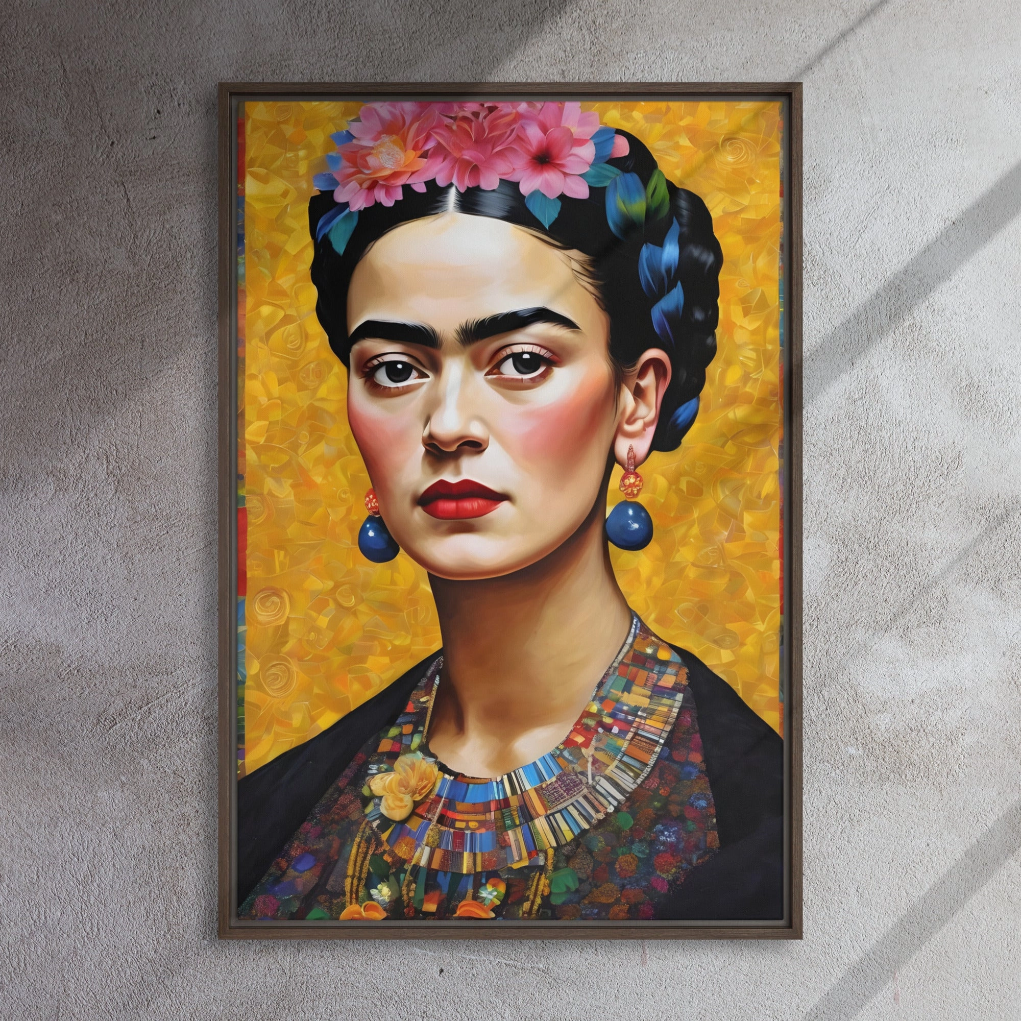 Leinwand - Frida Kahlo in the style of Gustav Klimt