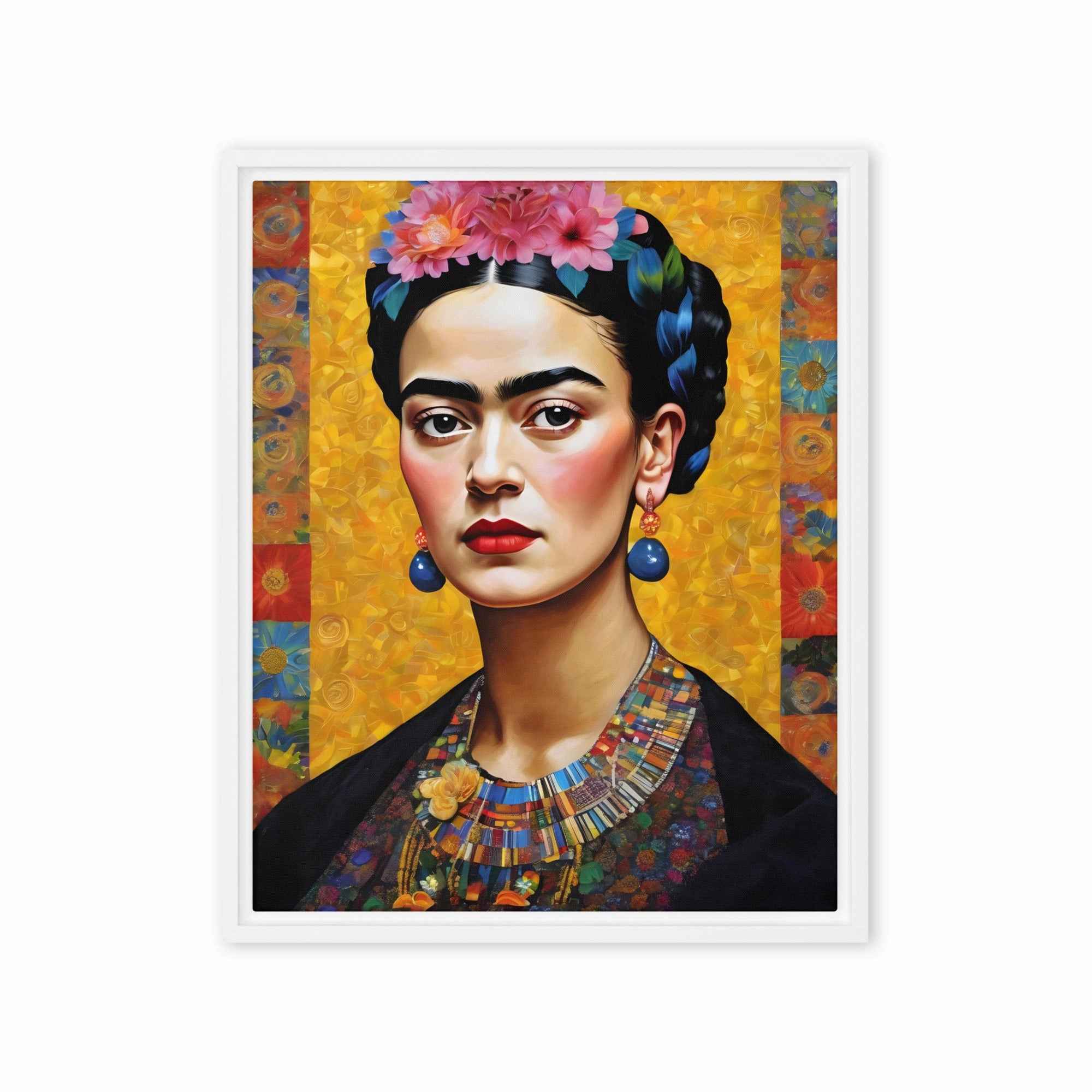 Leinwand - Frida Kahlo in the style of Gustav Klimt