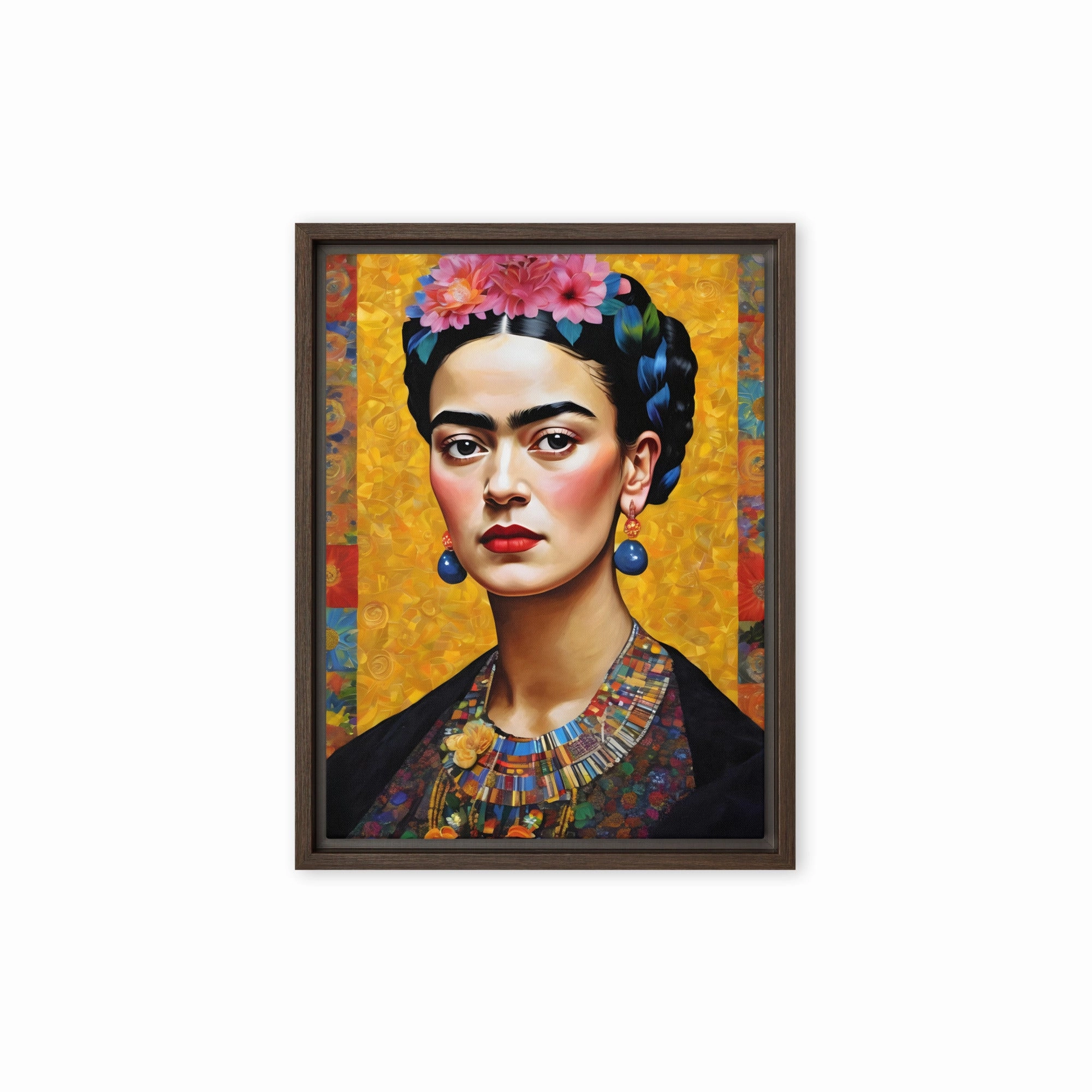 Leinwand - Frida Kahlo in the style of Gustav Klimt