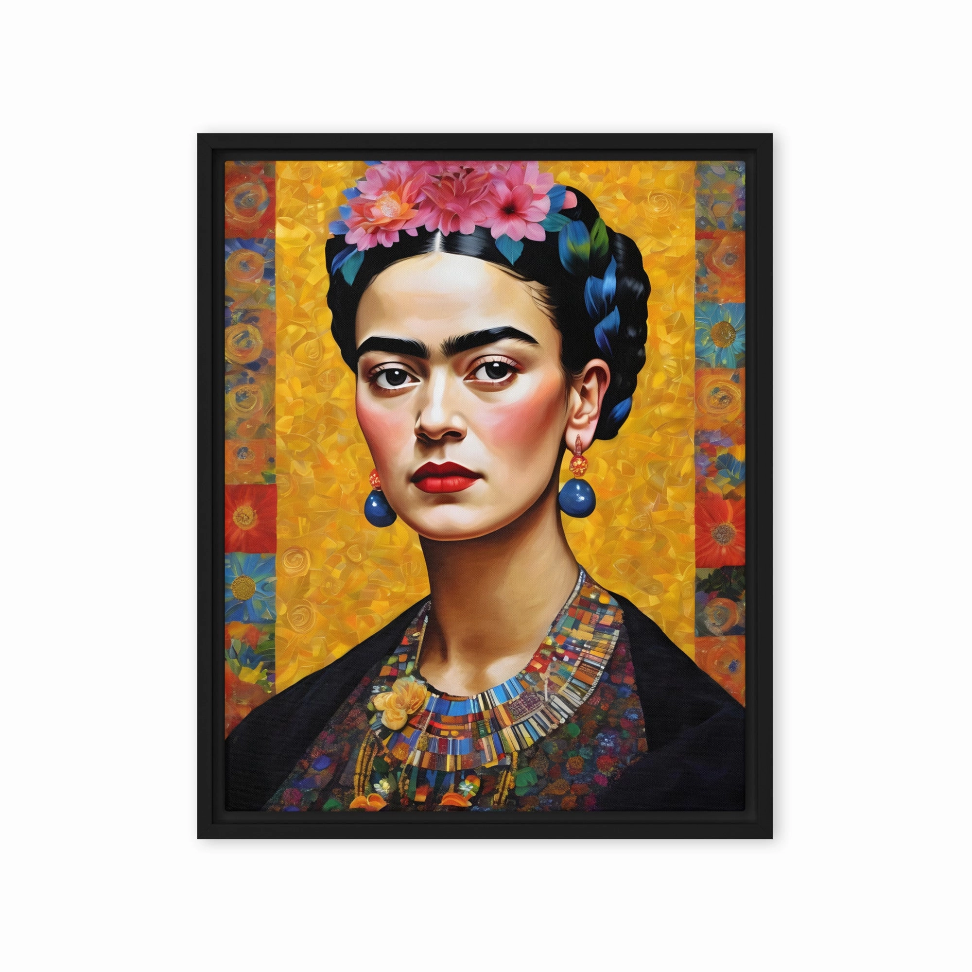 Leinwand - Frida Kahlo in the style of Gustav Klimt