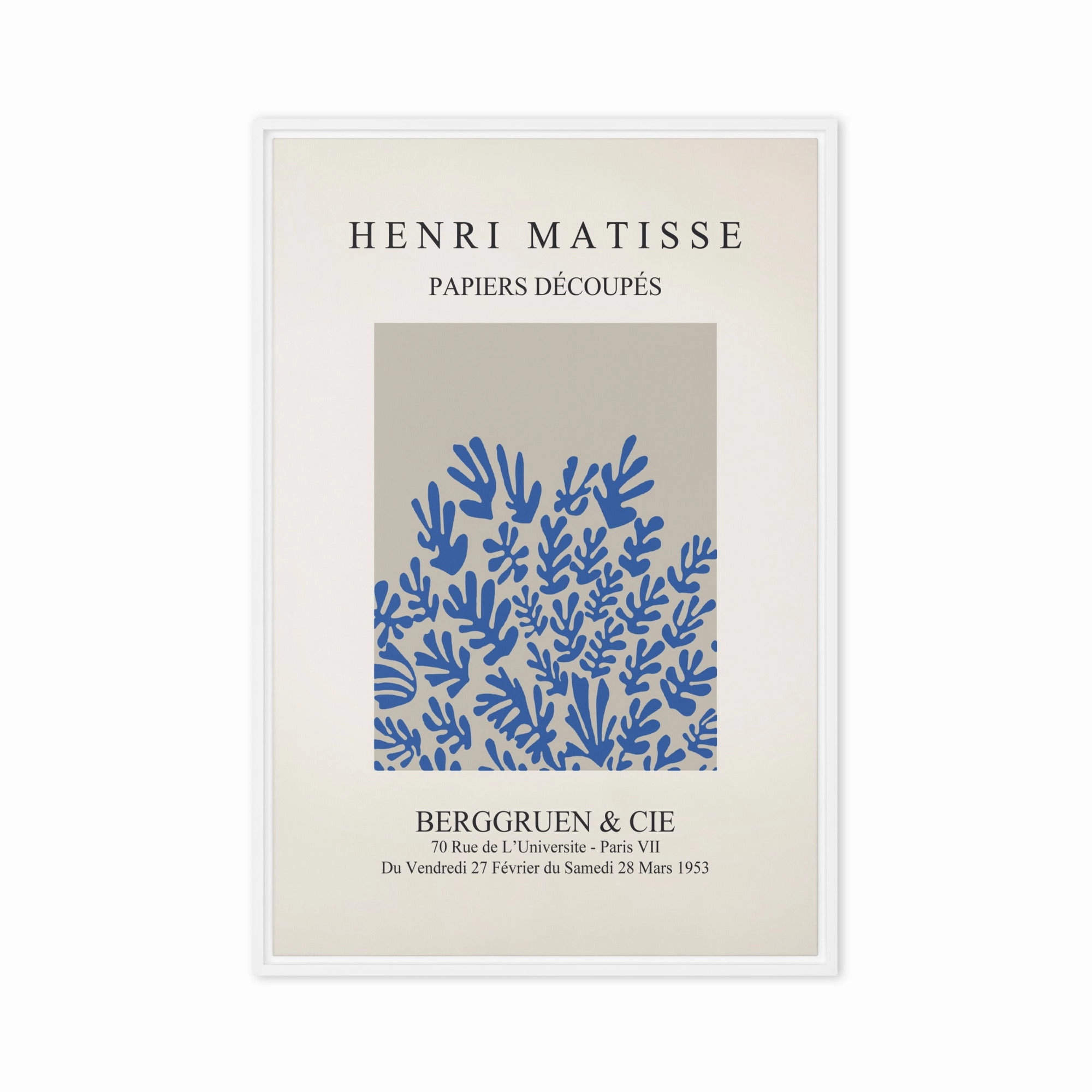 Leinwand - Henri Matisse, Paper Cutouts blaue Blumen