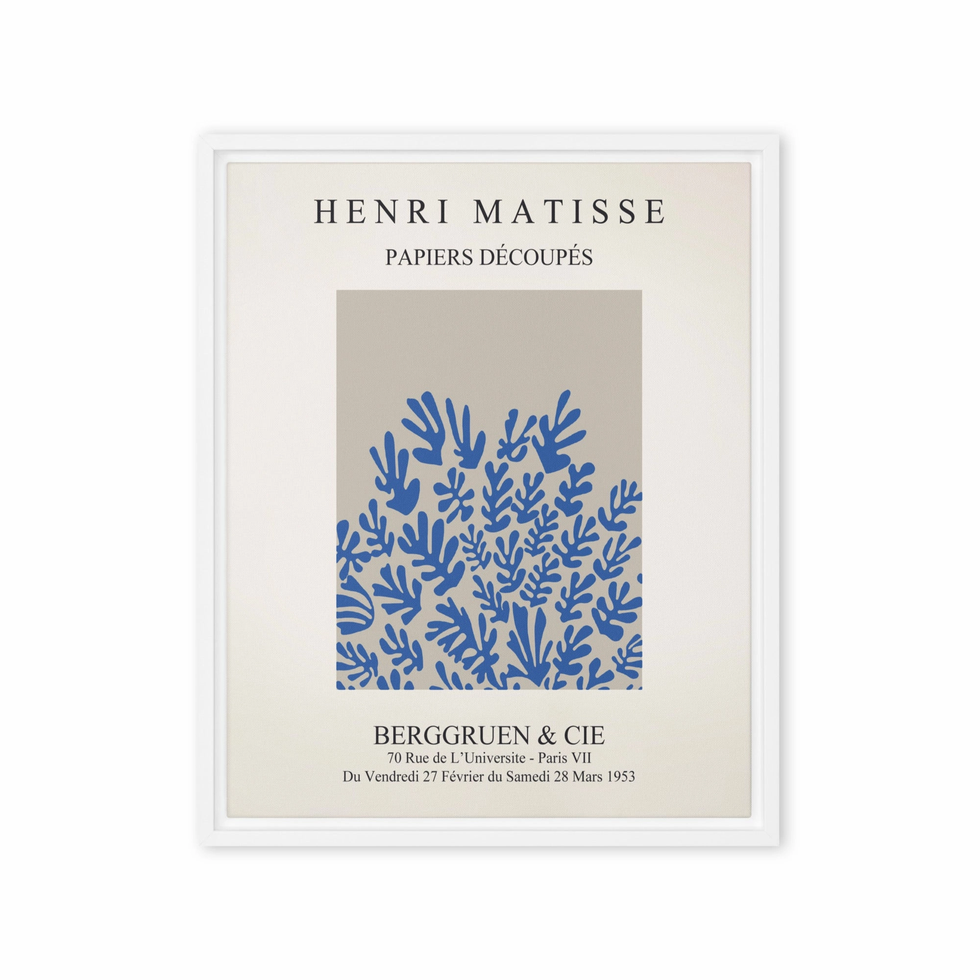 Leinwand - Henri Matisse, Paper Cutouts blaue Blumen