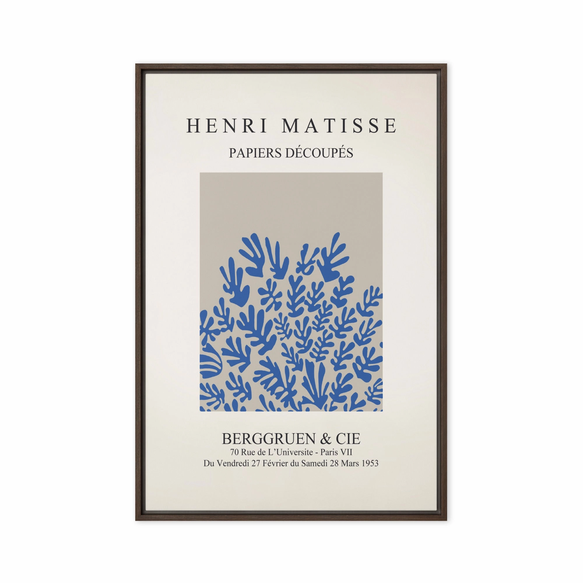 Leinwand - Henri Matisse, Paper Cutouts blaue Blumen